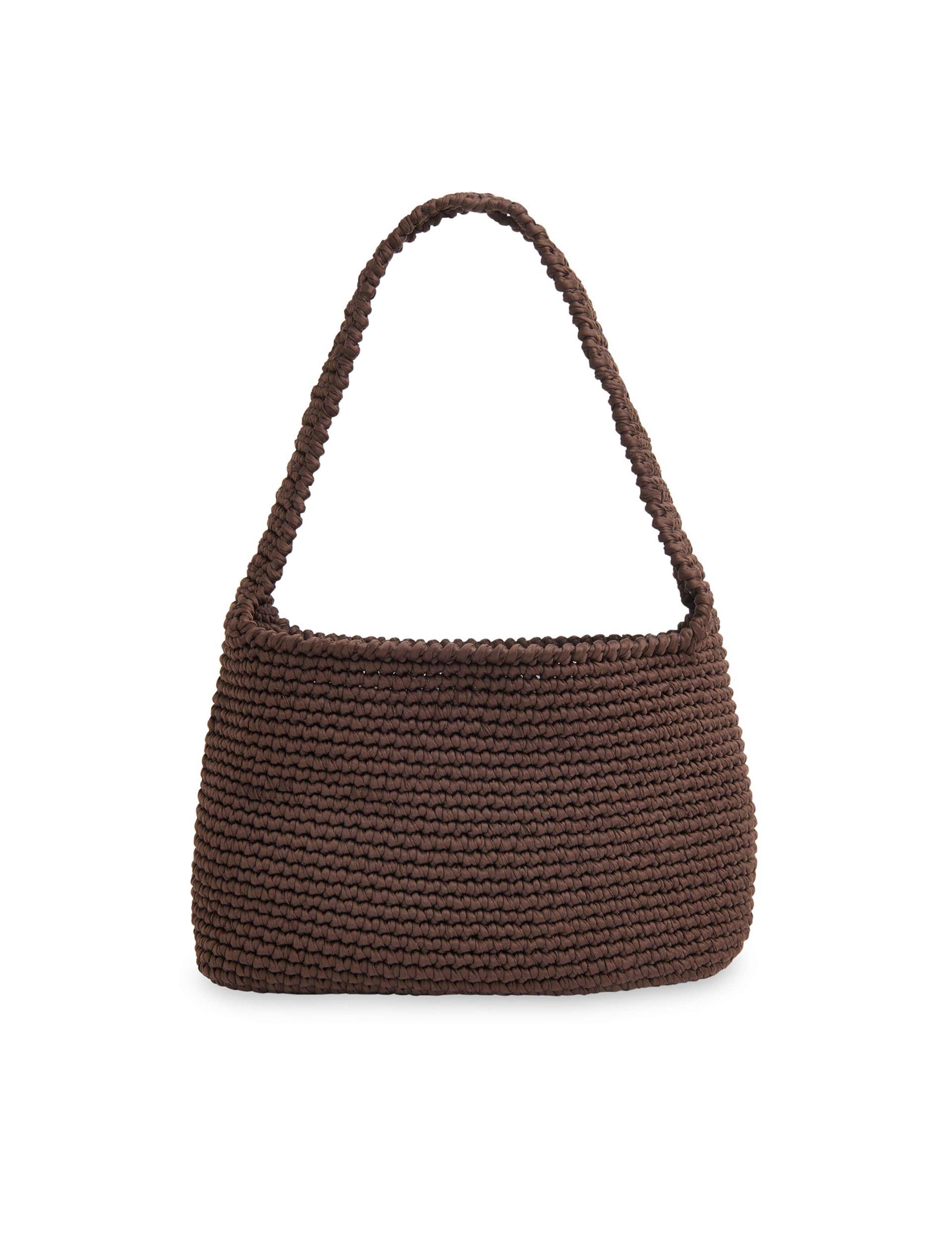 Woven Top Handle Shoulder Bag