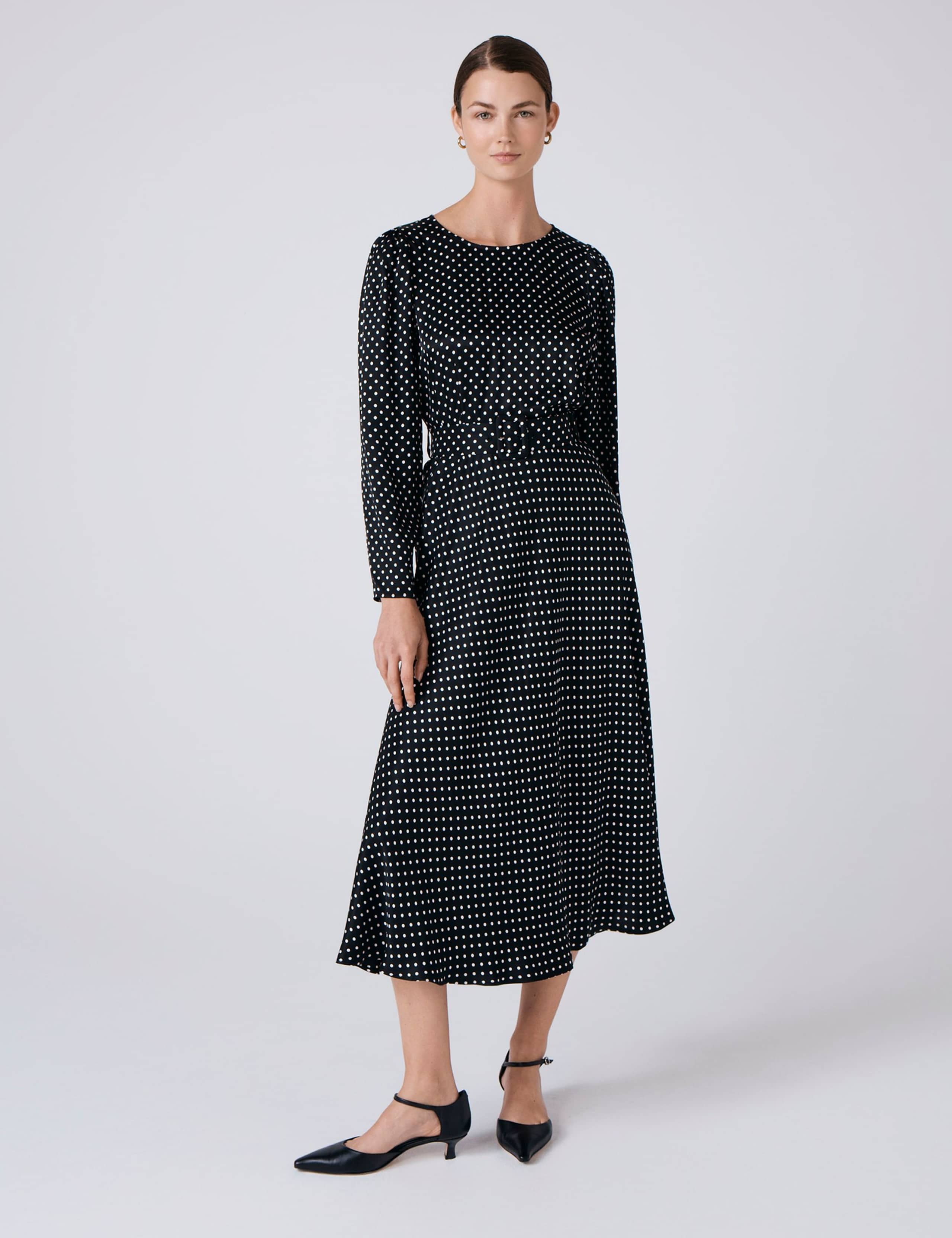 Polka Dot Midi Skater Dress