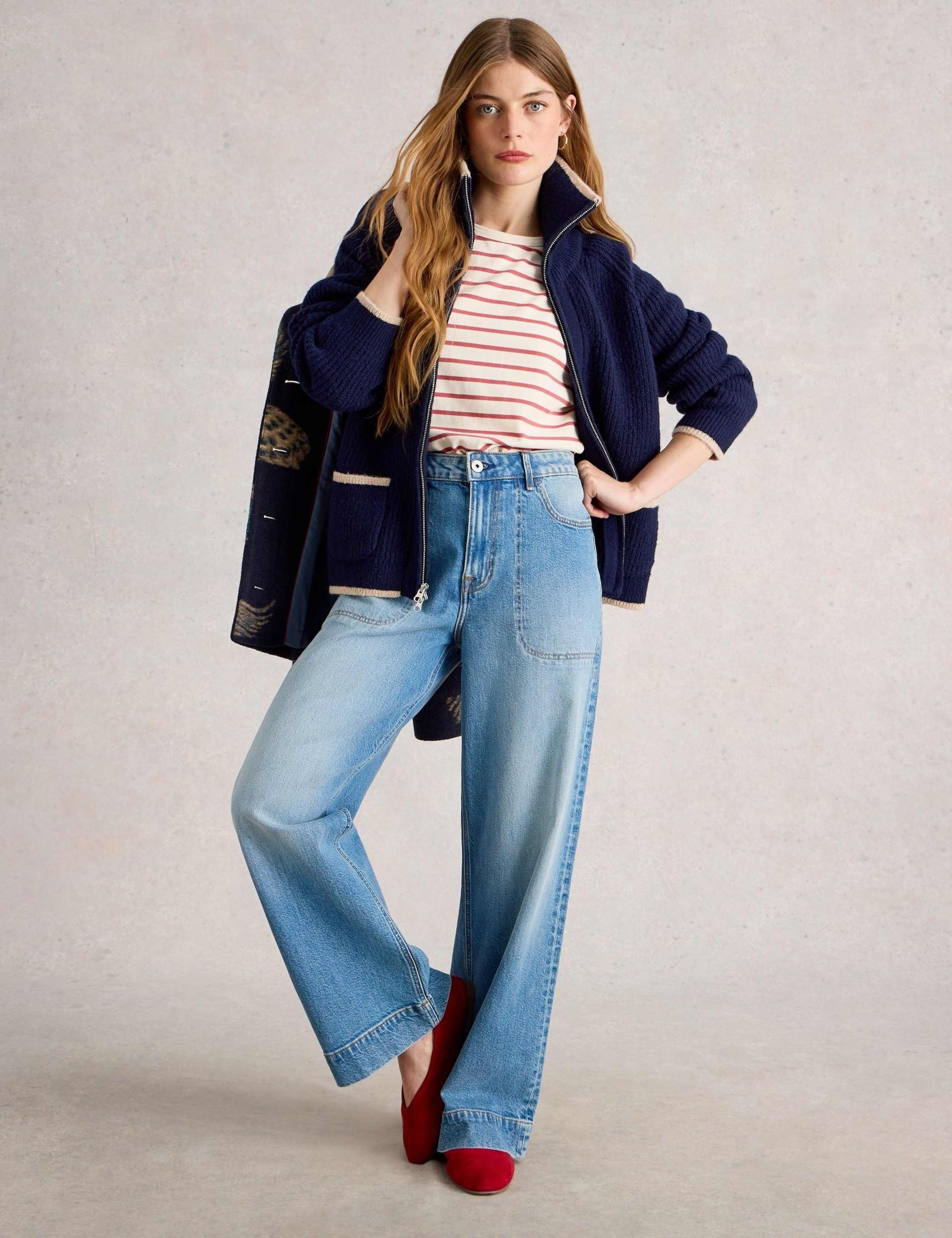 High Neck Cardigan with Wool