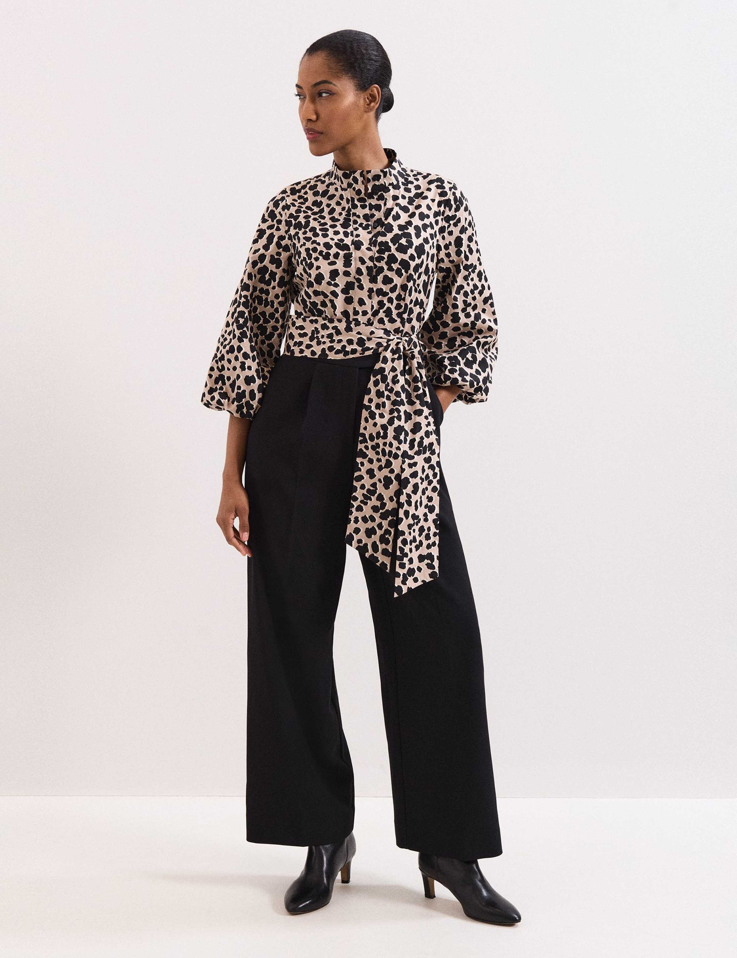 Leopard Print Wide Leg Jumpsuit