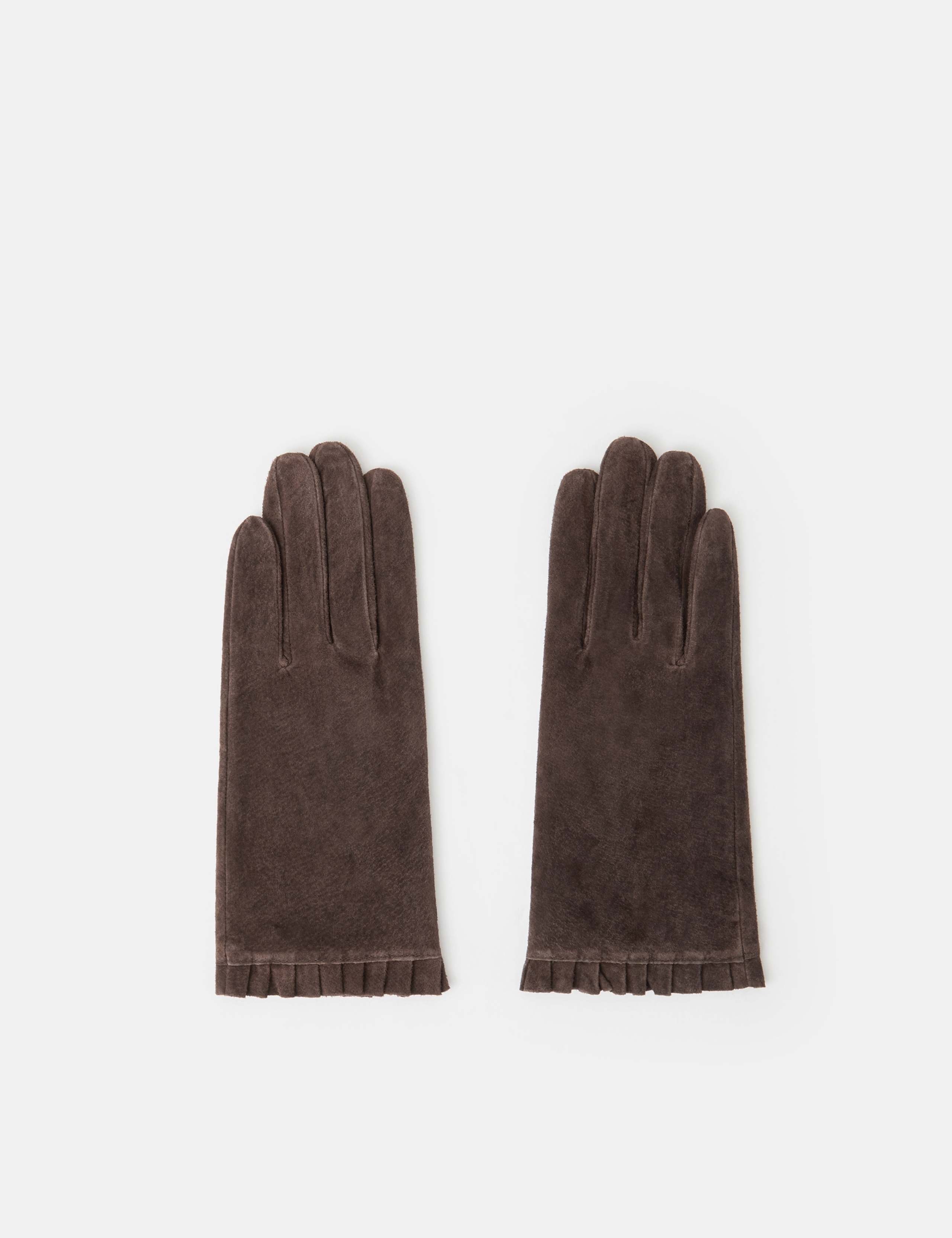 Suede Frill Cuff Gloves