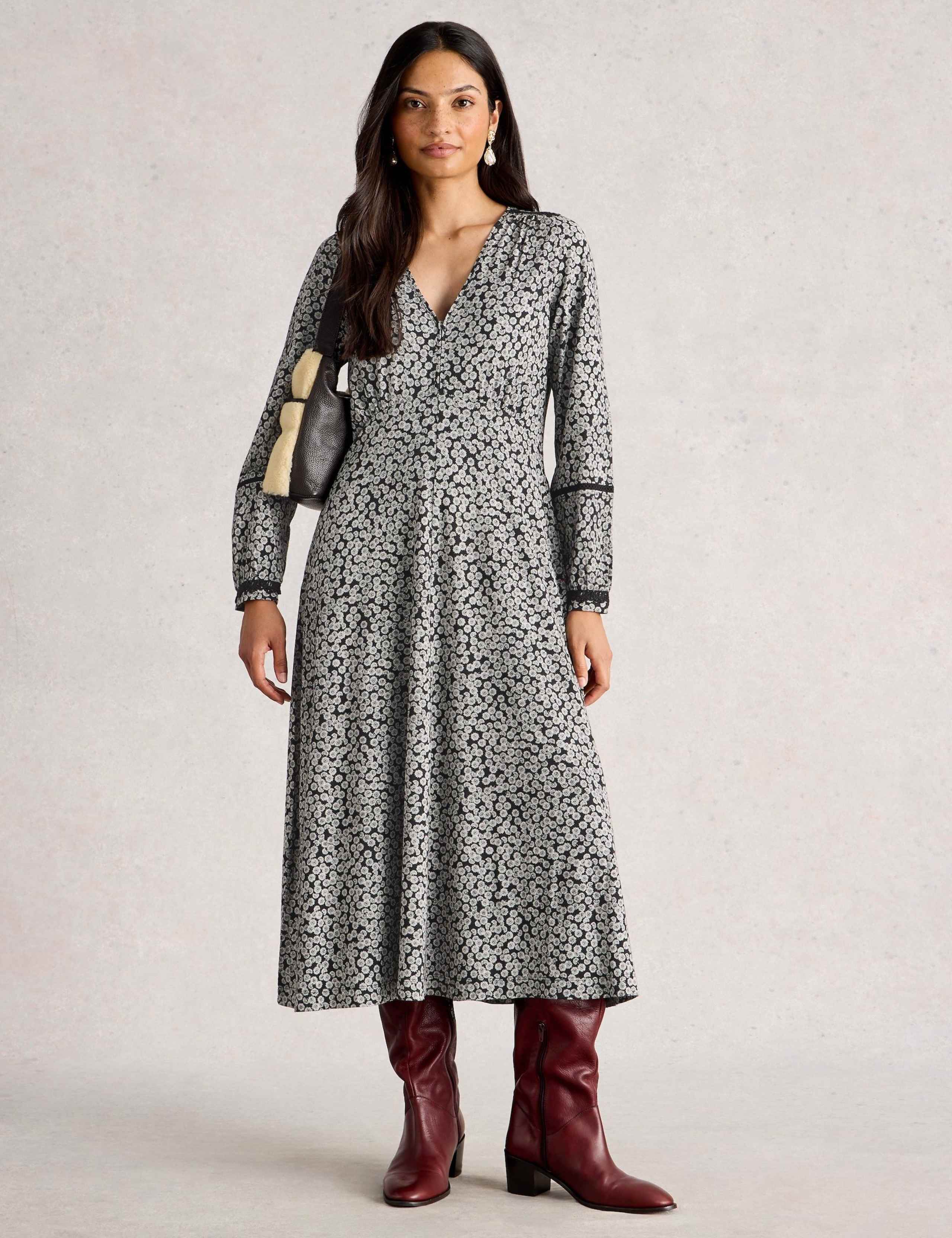 Cotton Rich Printed Midaxi Dress