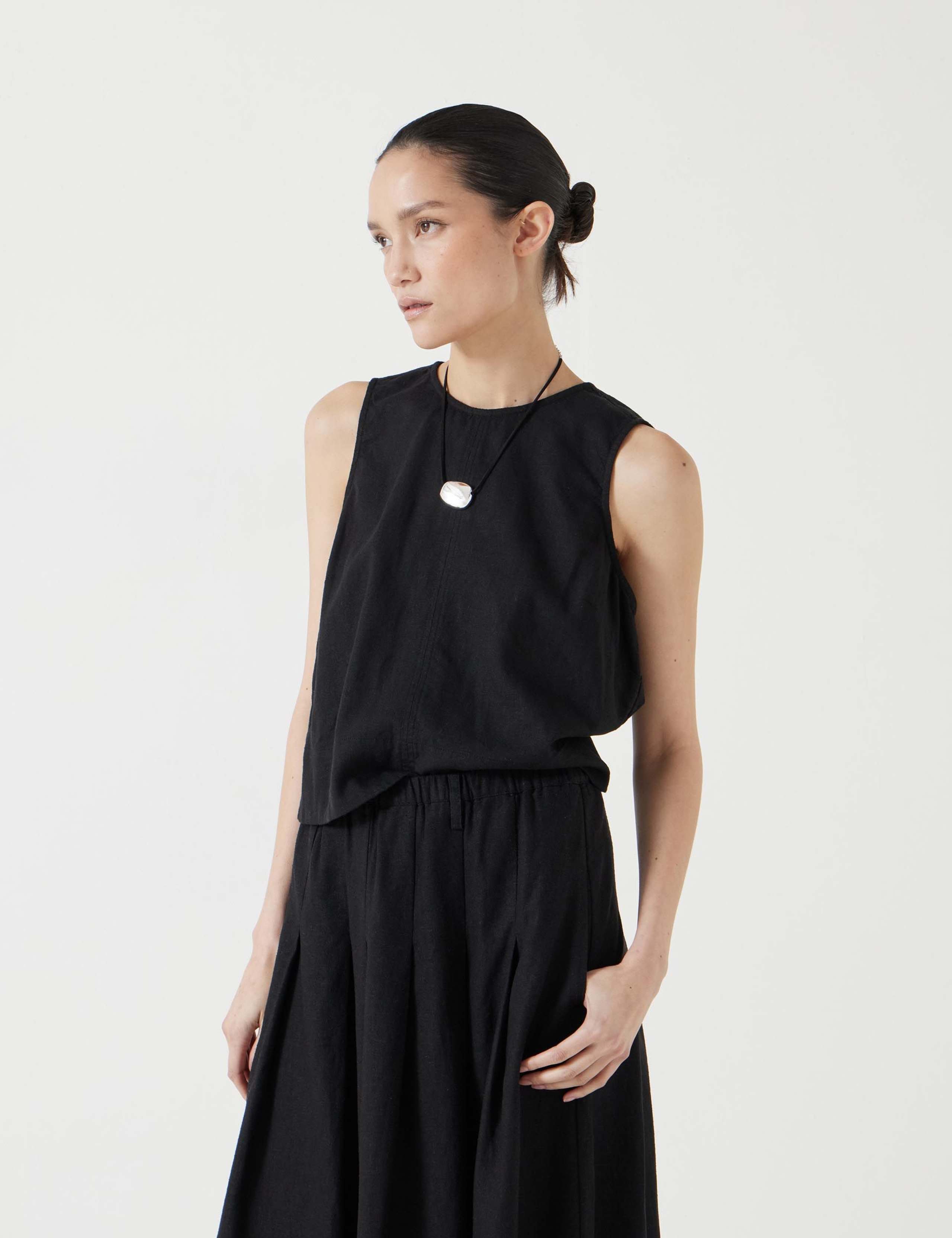 Linen Blend Shell Top