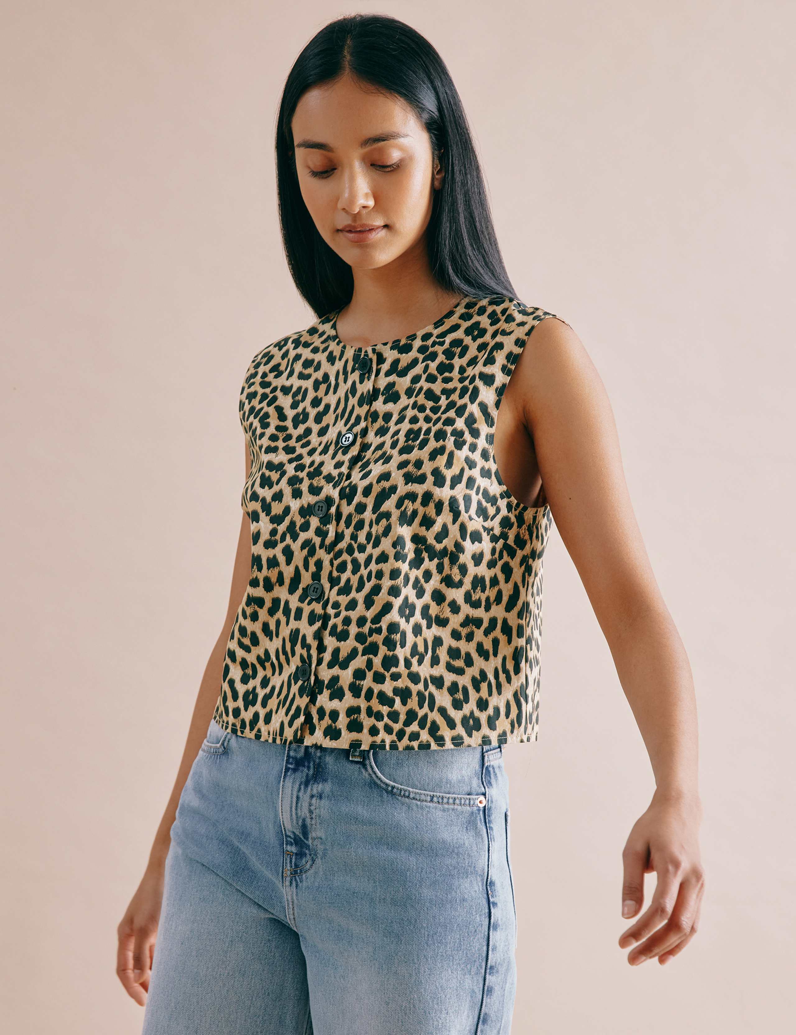 Pure Cotton Animal Print Vest