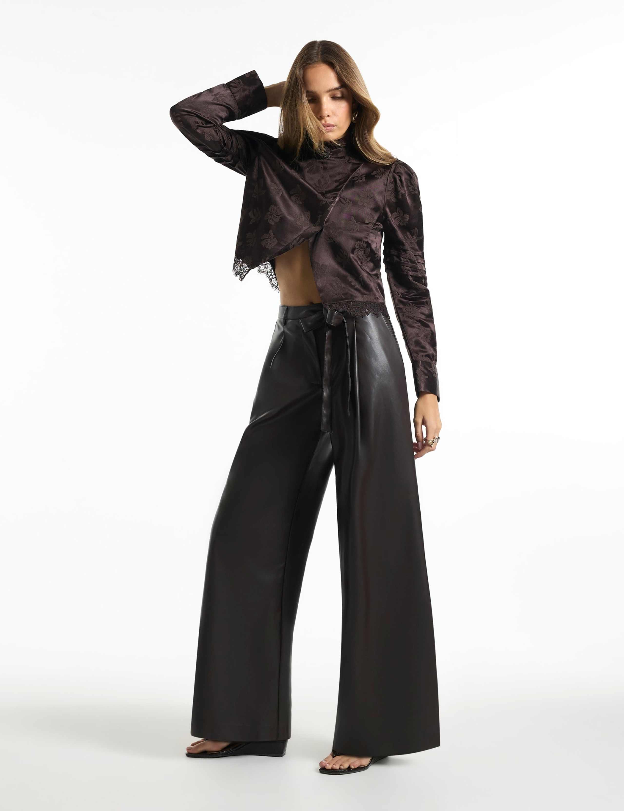 Belted Wide Leg Trousers