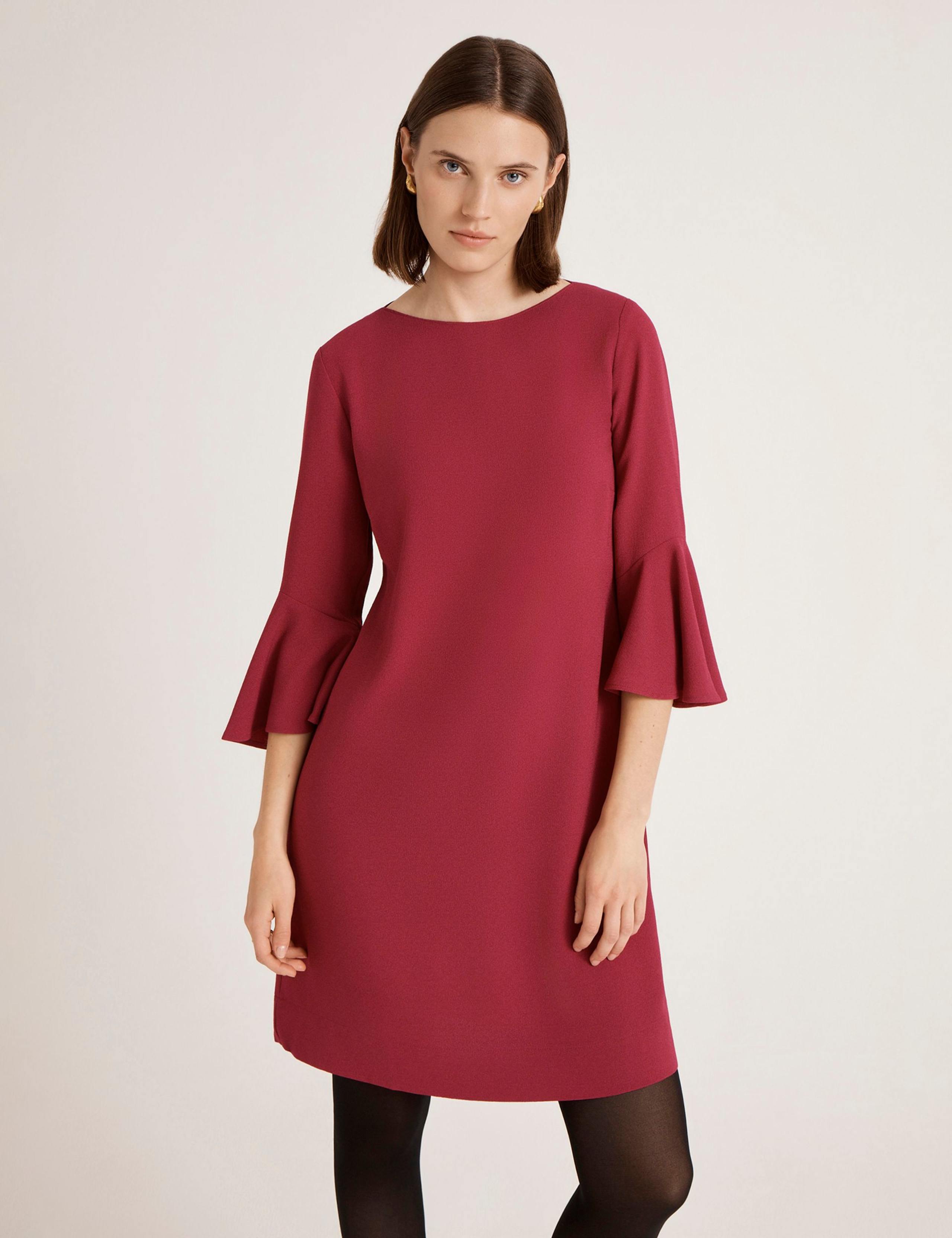 Crepe Frill Sleeve Mini Dress