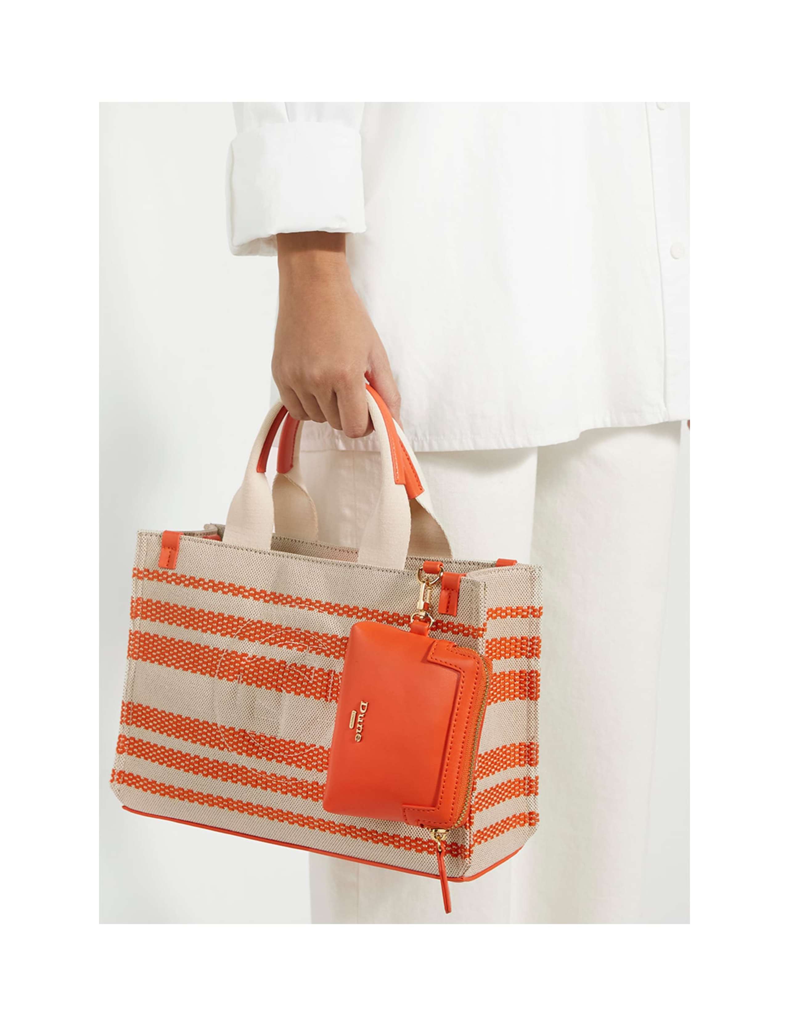 Cotton Rich Striped Top Handle Shopper