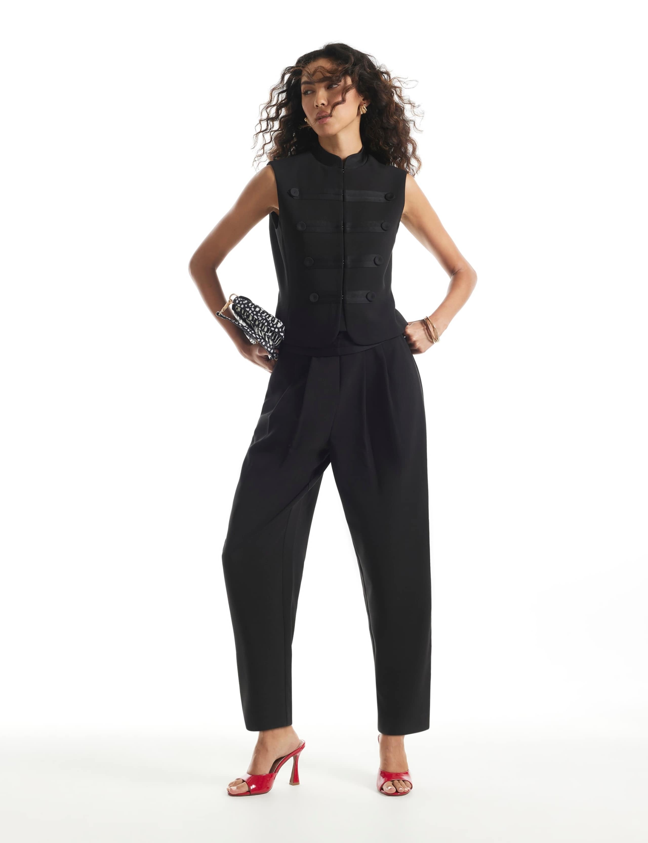 Tuxedo Barrel Leg Trousers