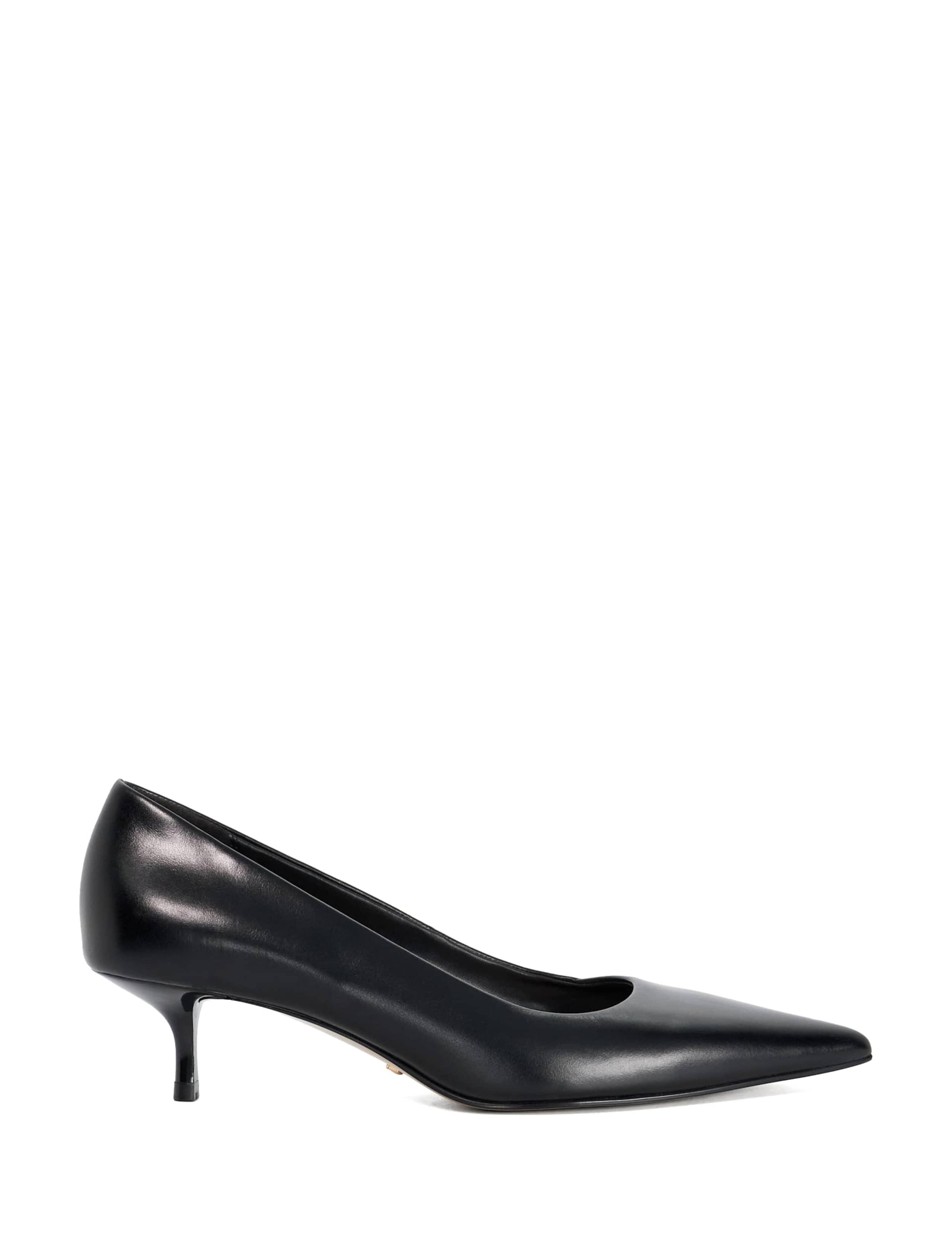 Leather Snake Print Kitten Heel Court Shoes