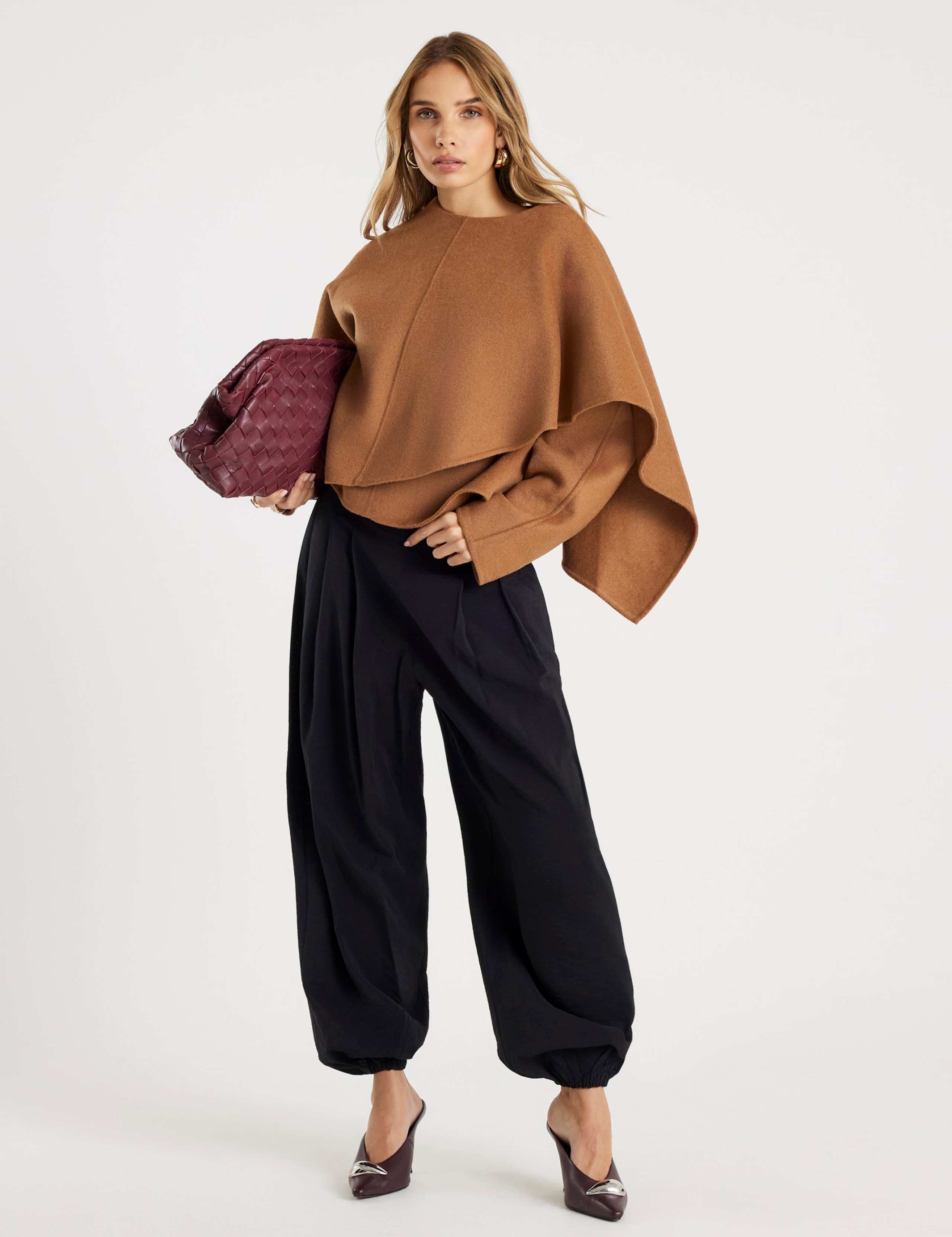 Elasticated Waist Cuffed Balloon Trousers