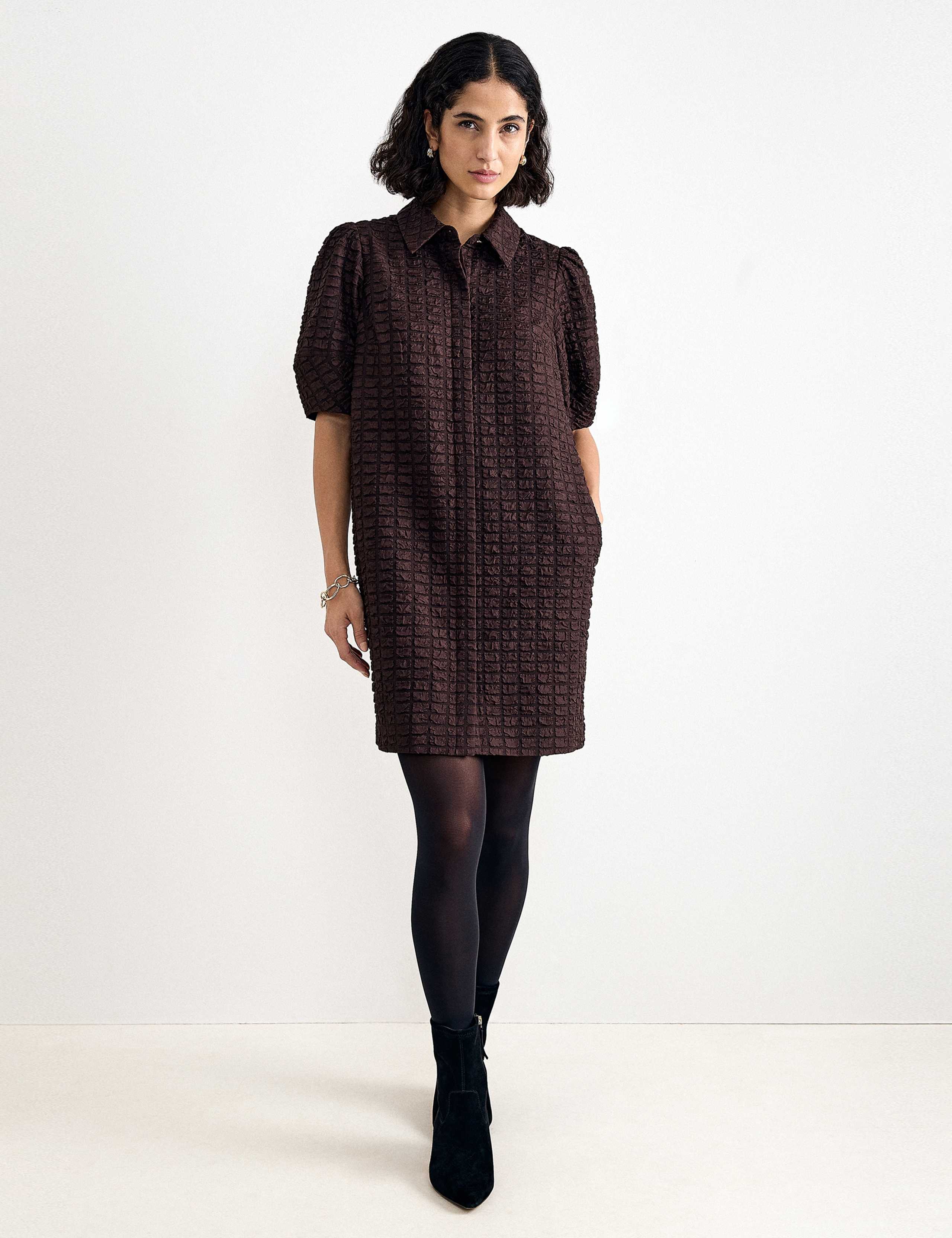 Textured Mini Skater Dress