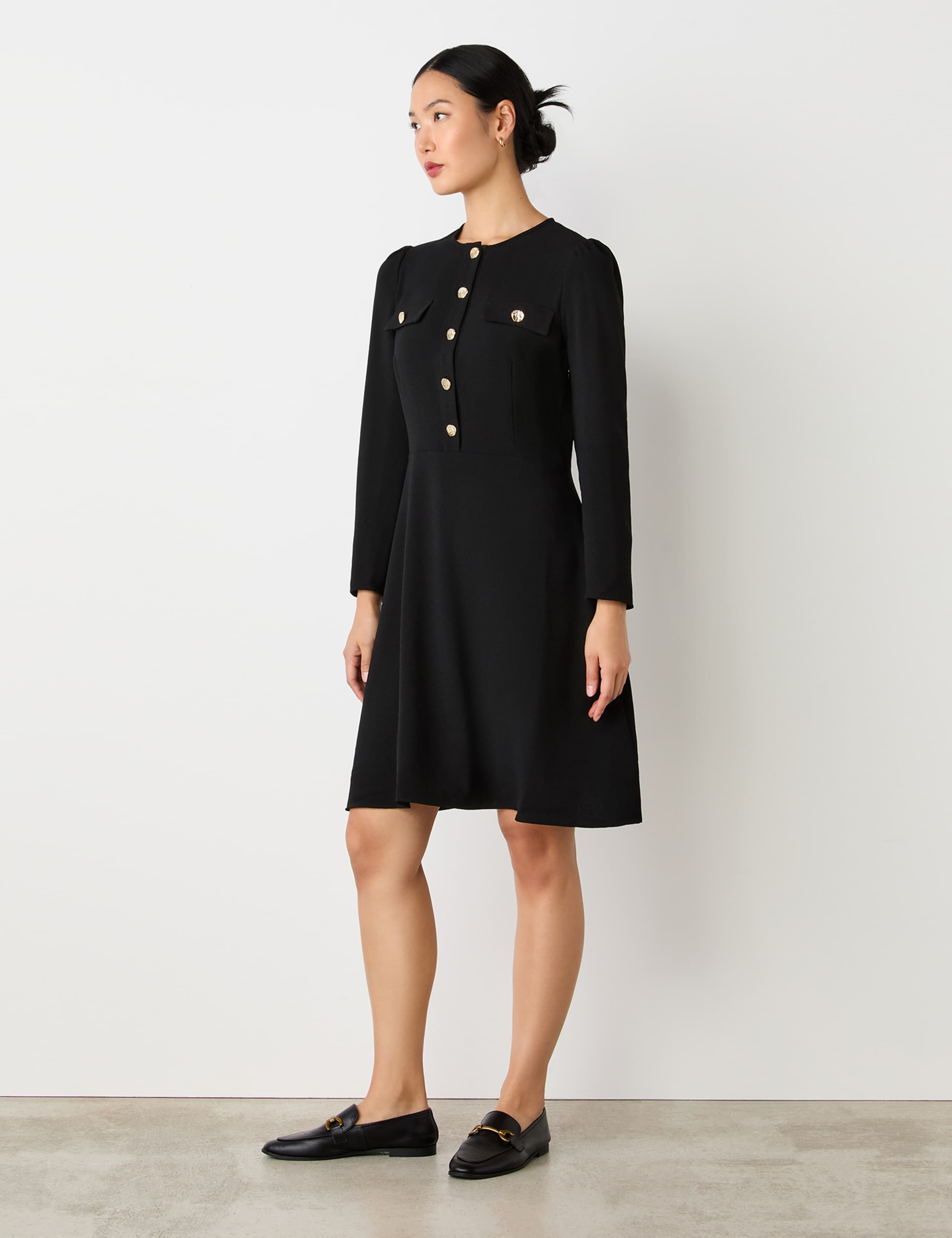 Crepe Knee Length Tailored Dress