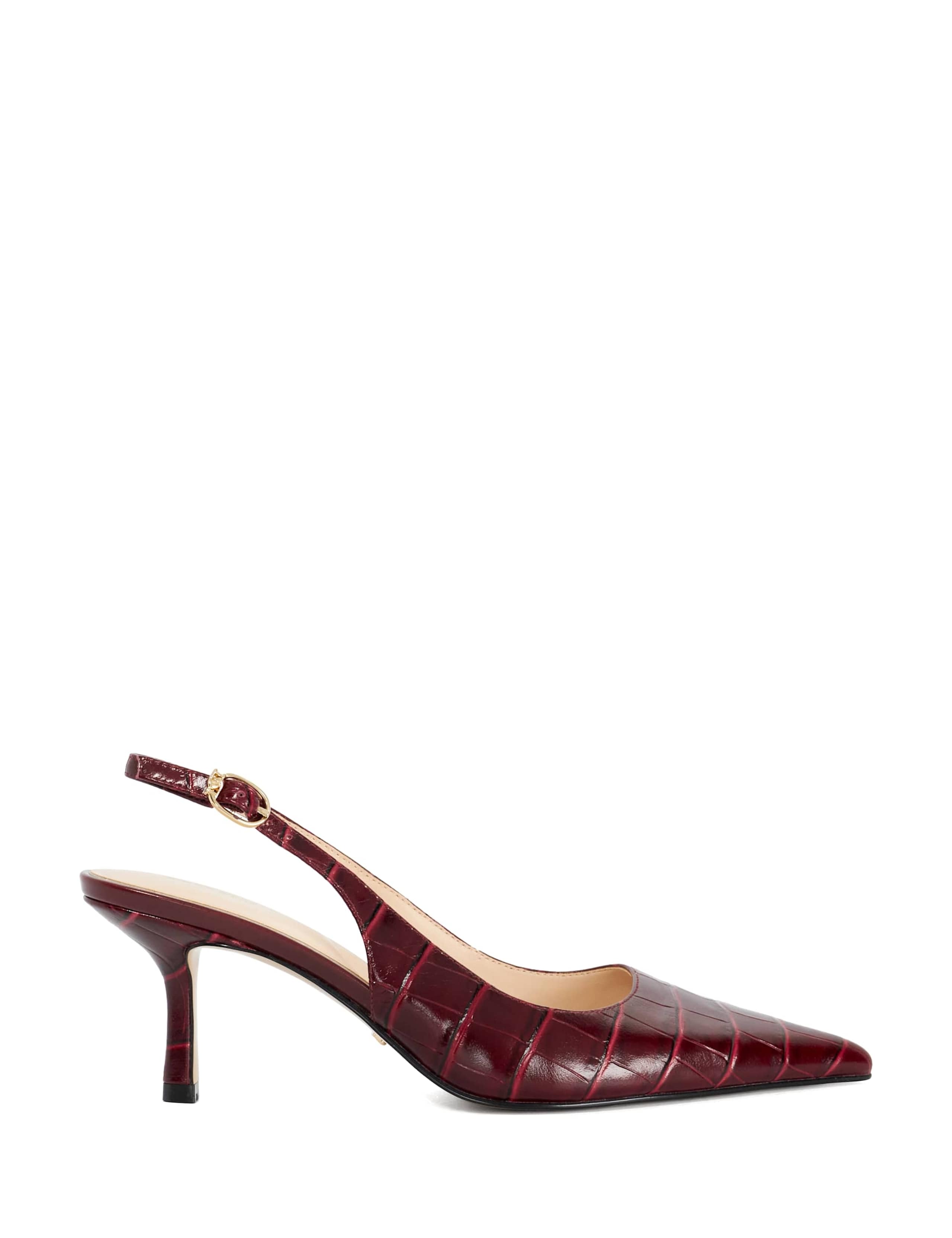 Leather Kitten Heel Court Shoes