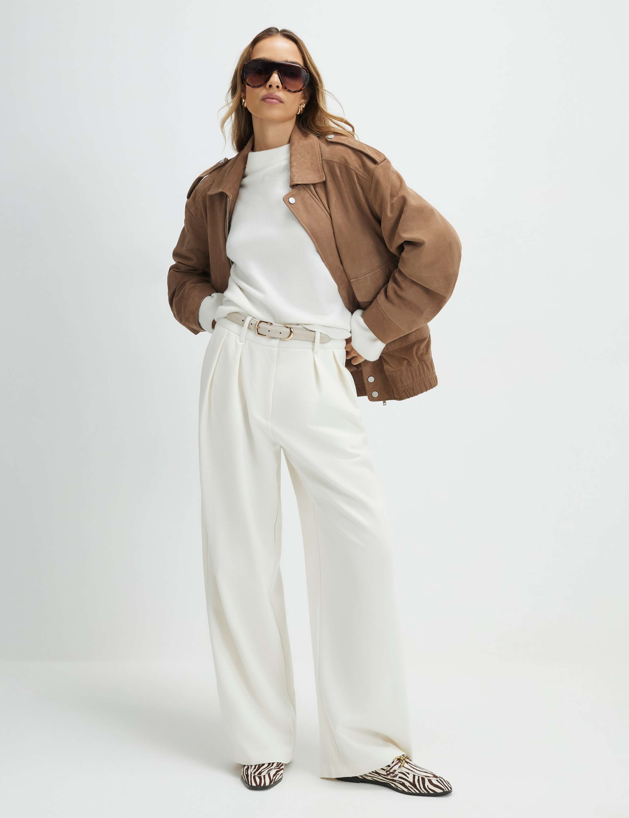 Belted Wide Leg Trousers