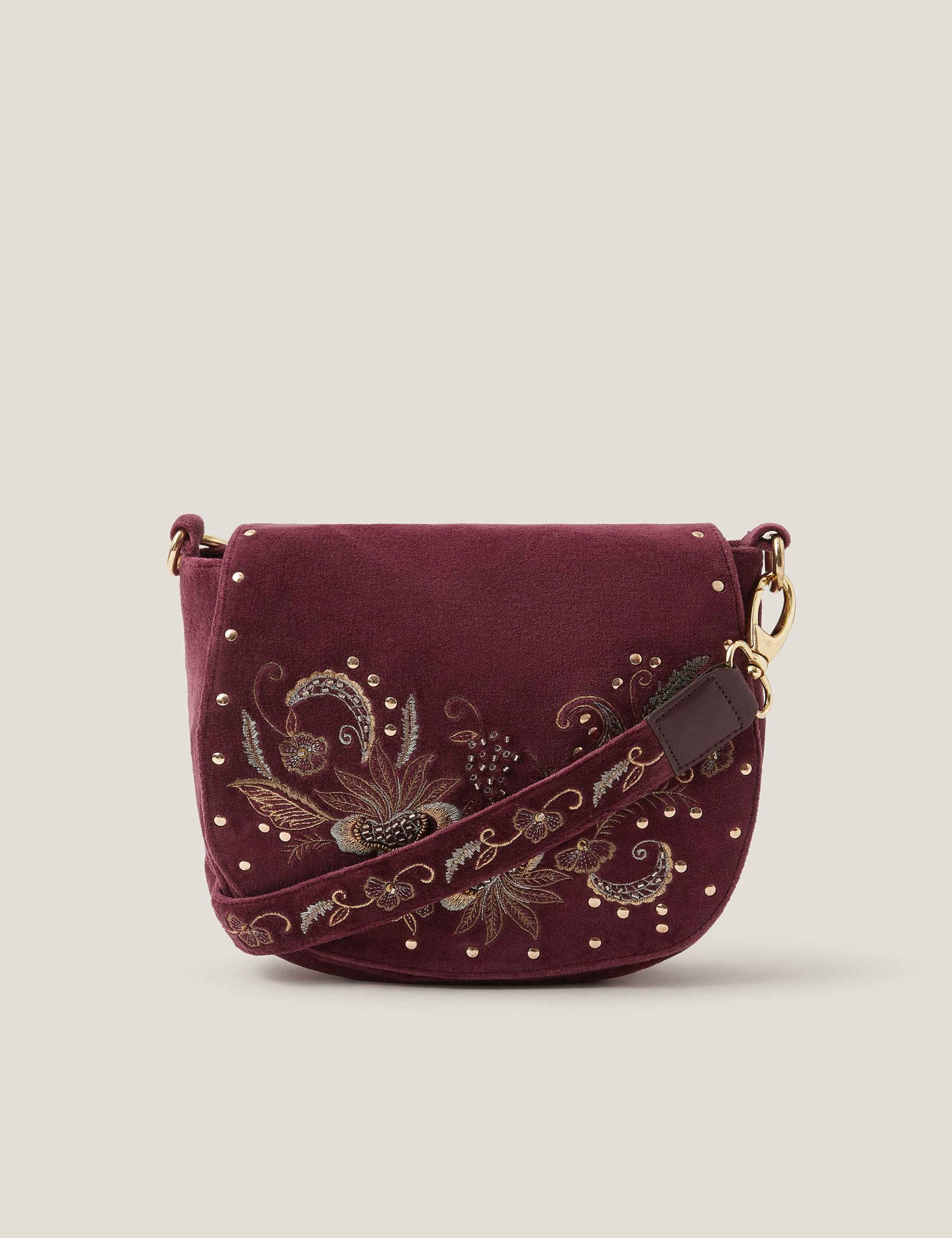 Pure Cotton Embroidered Cross Body Satchel