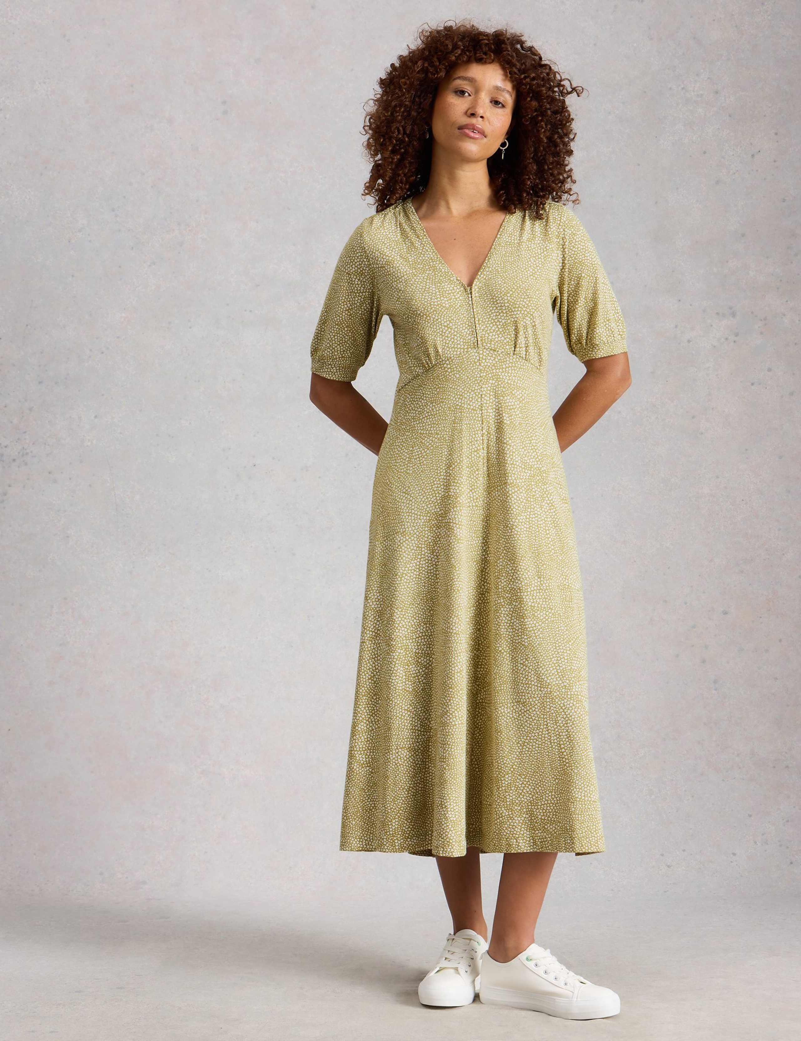 Cotton Modal Blend Jersey Midi Tea Dress
