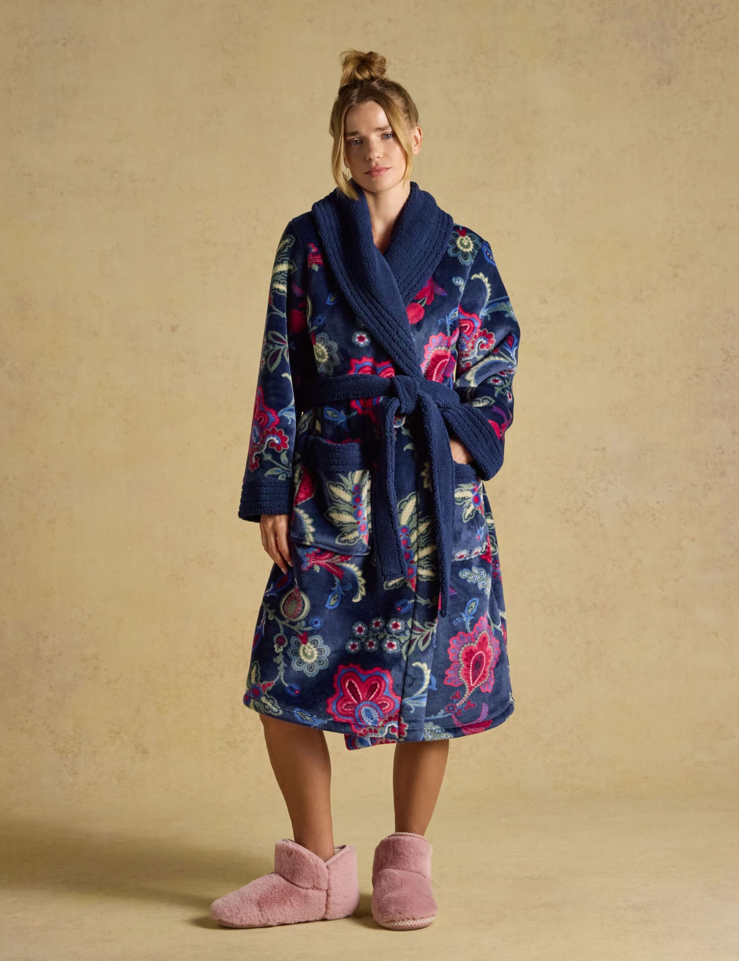 Fleece Floral Dressing Gown