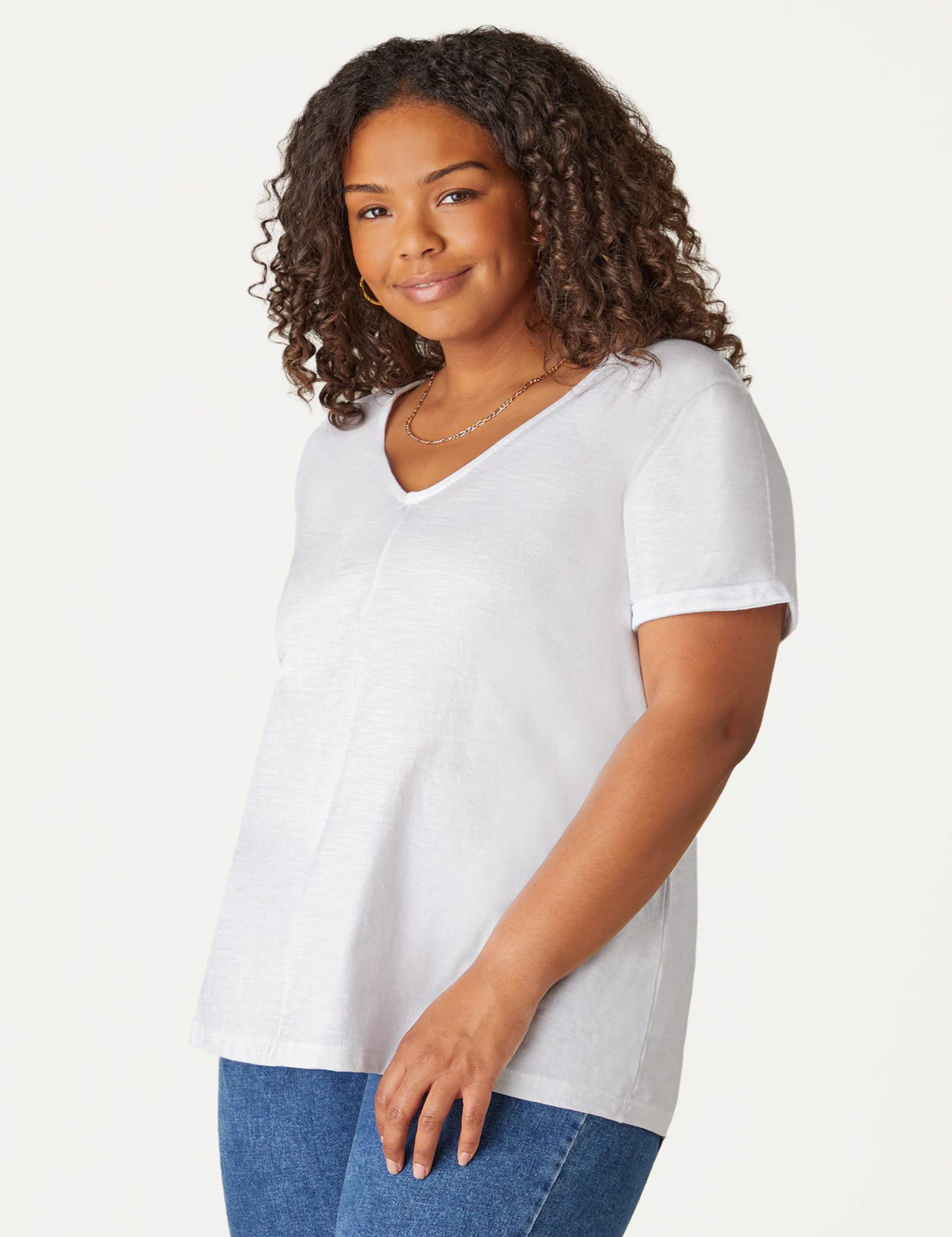 Pure Cotton V-Neck T-Shirt