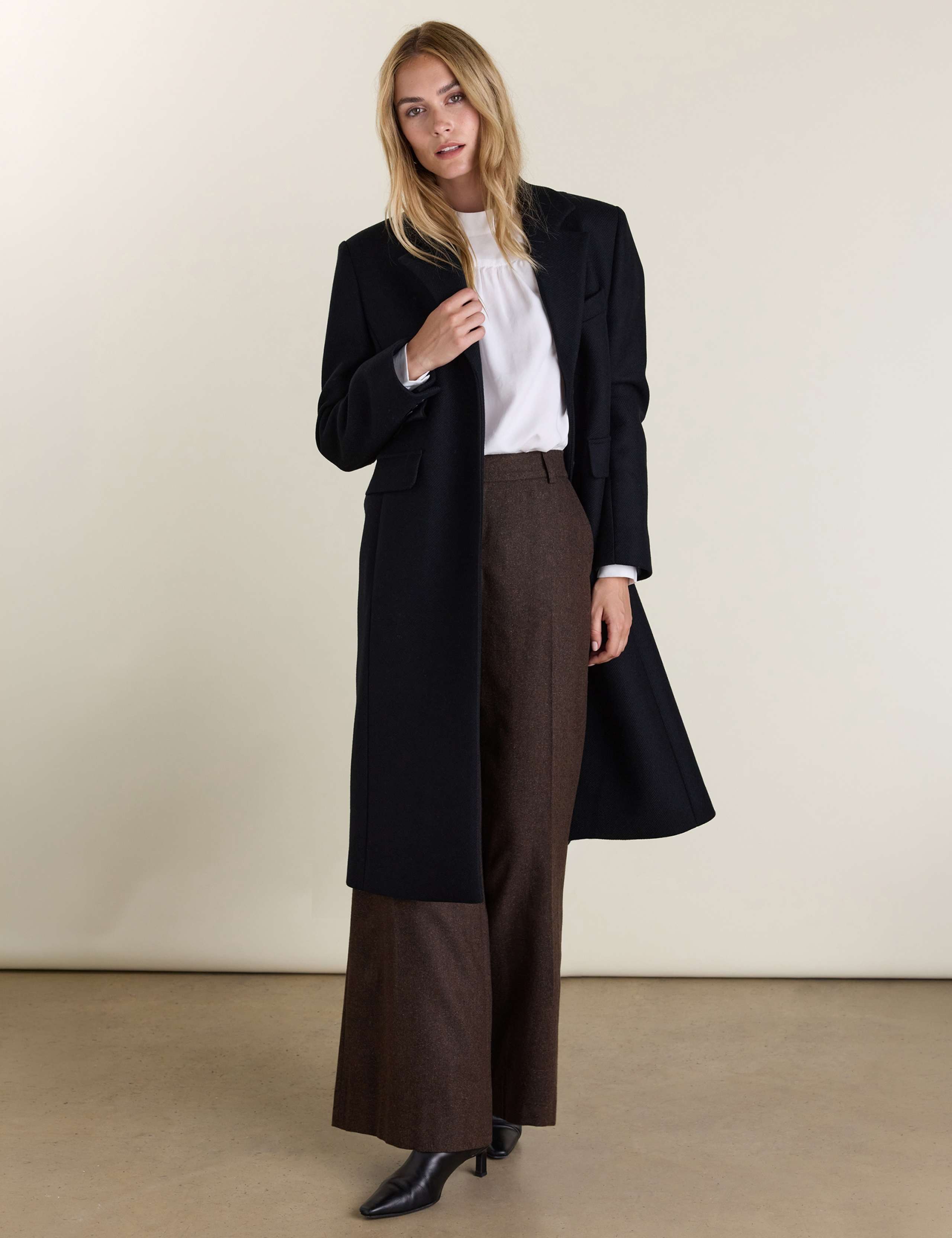 Hana Regular Fit Longline Wool Coat