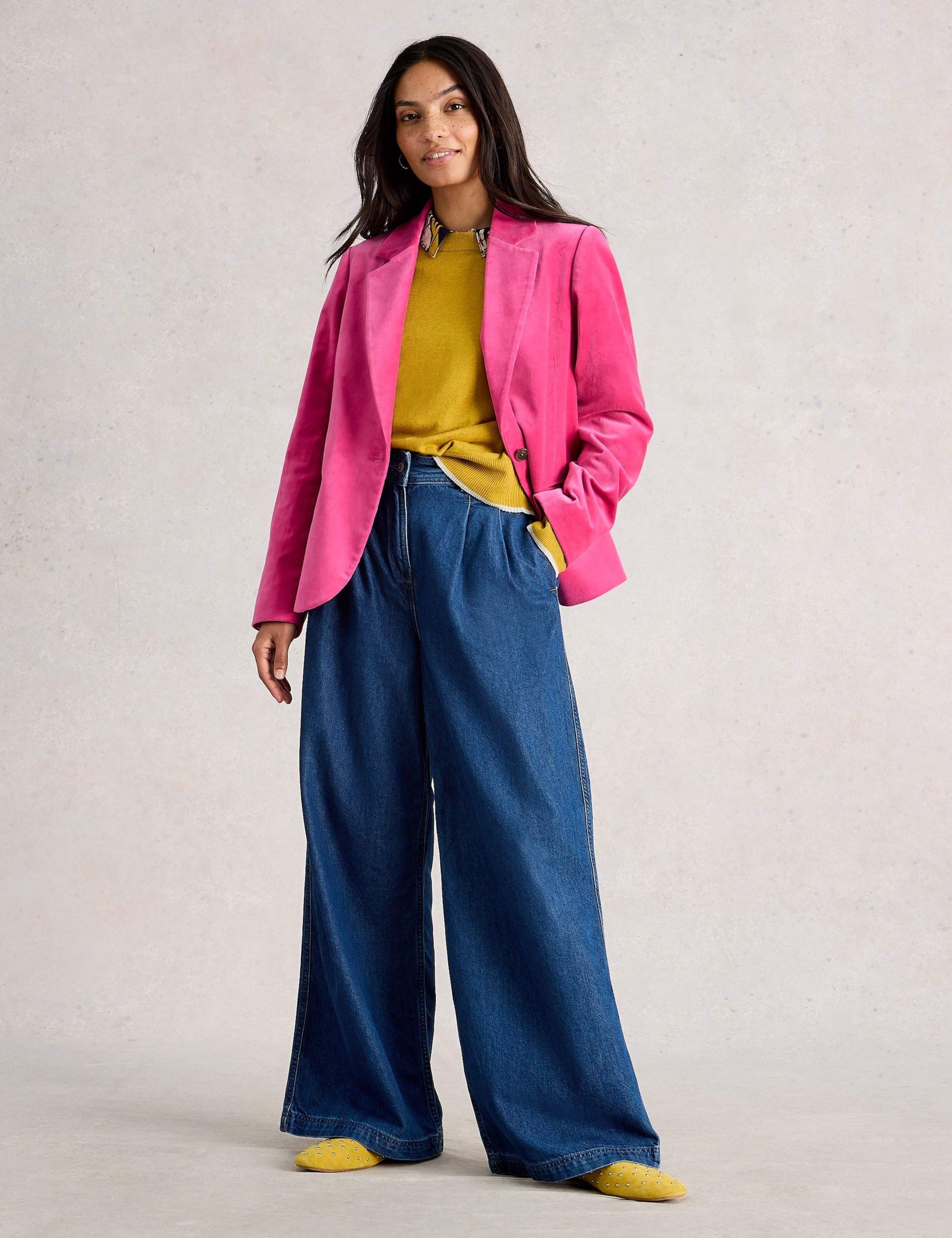 Velvet Single Breasted Blazer