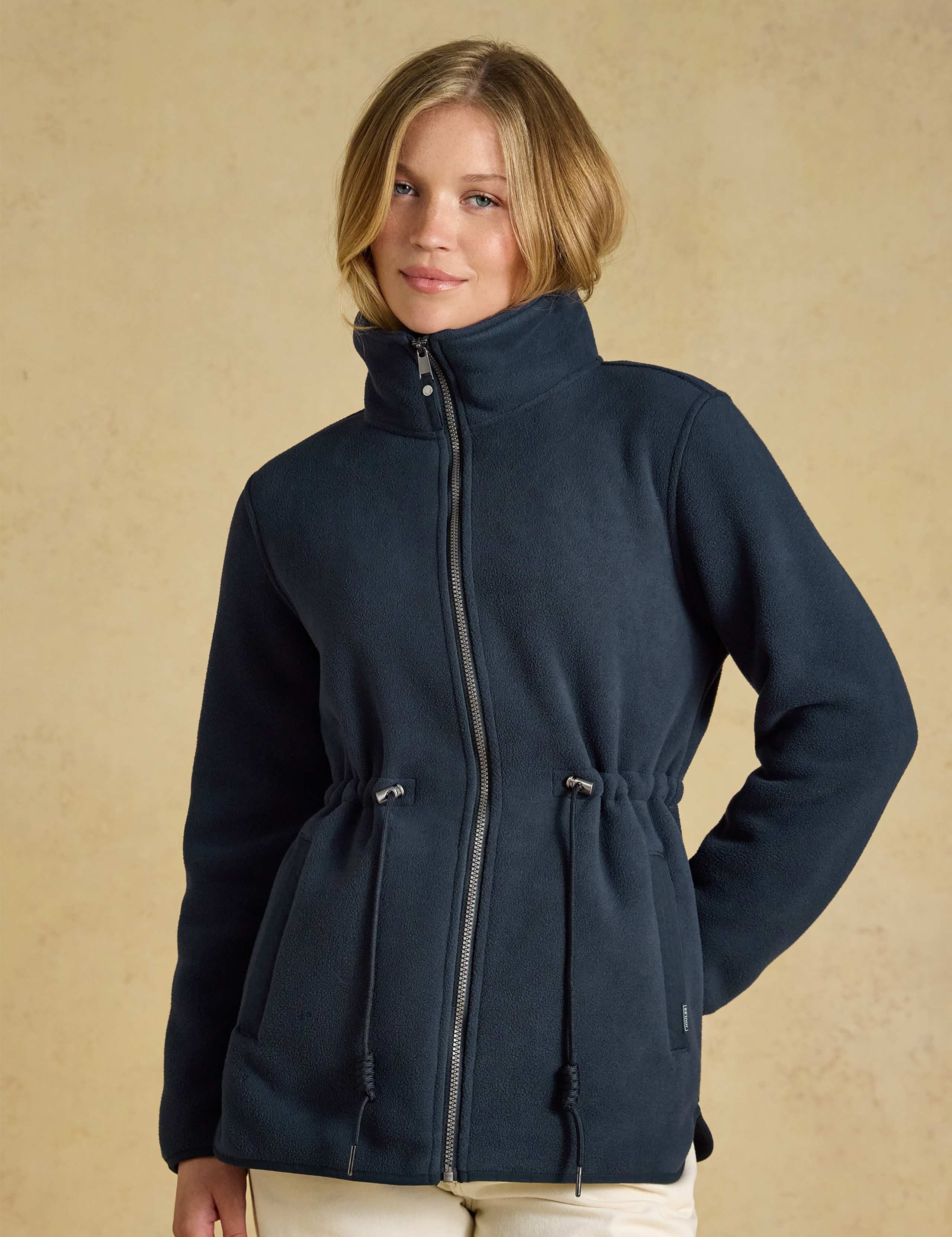 Longline Funnel Neck Fleece Jacket