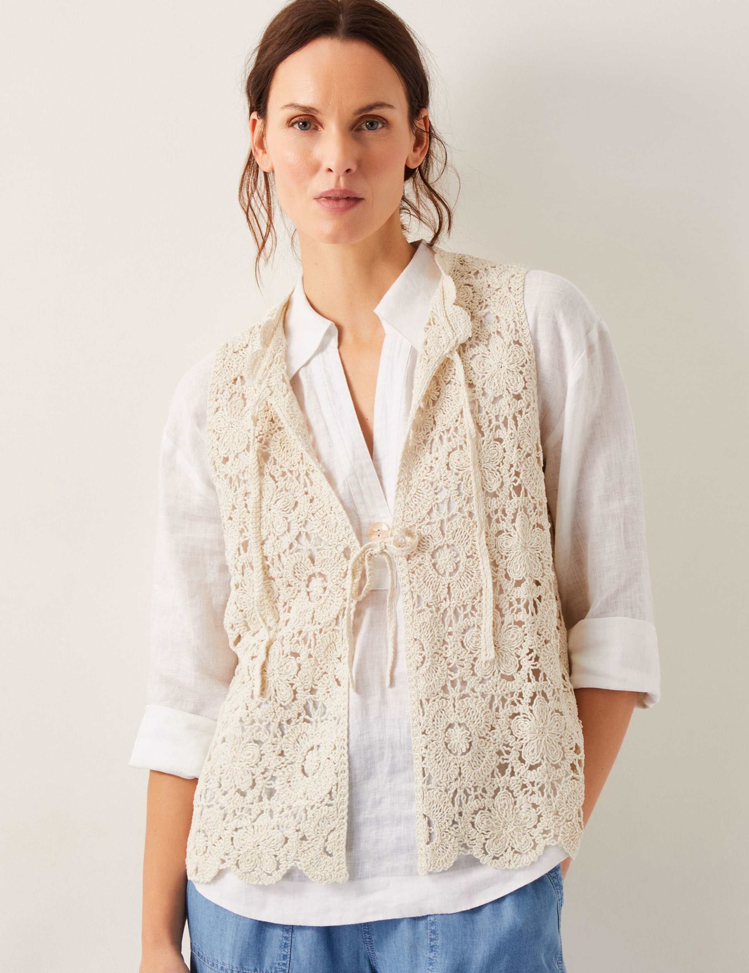 Floral Textured Tie Detail Waistcoat