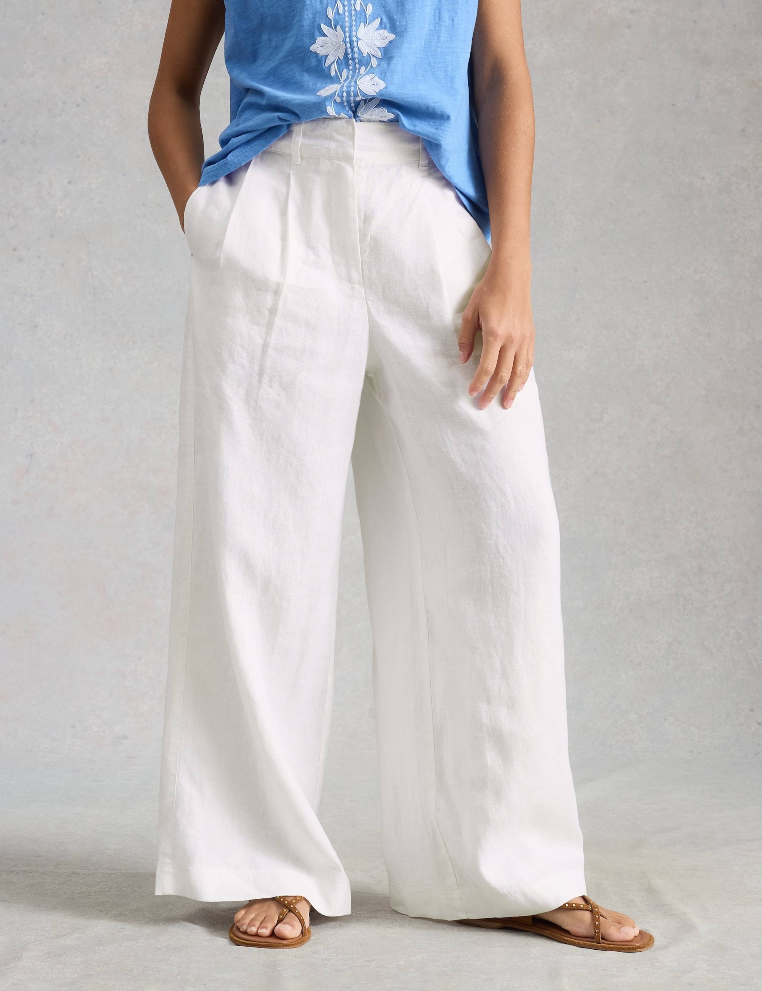 Pure Linen Wide Leg Trousers