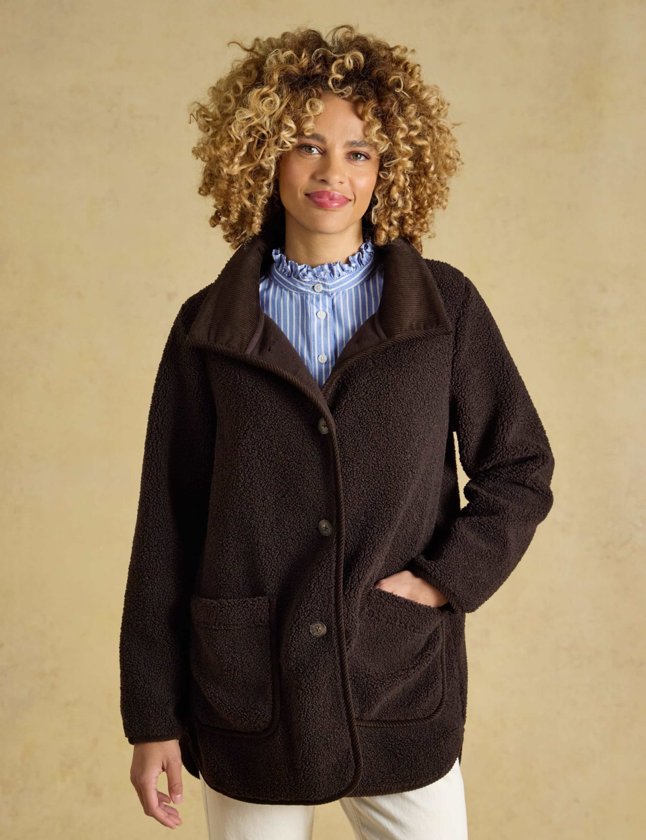 Longline Button Through Fleece Jacket