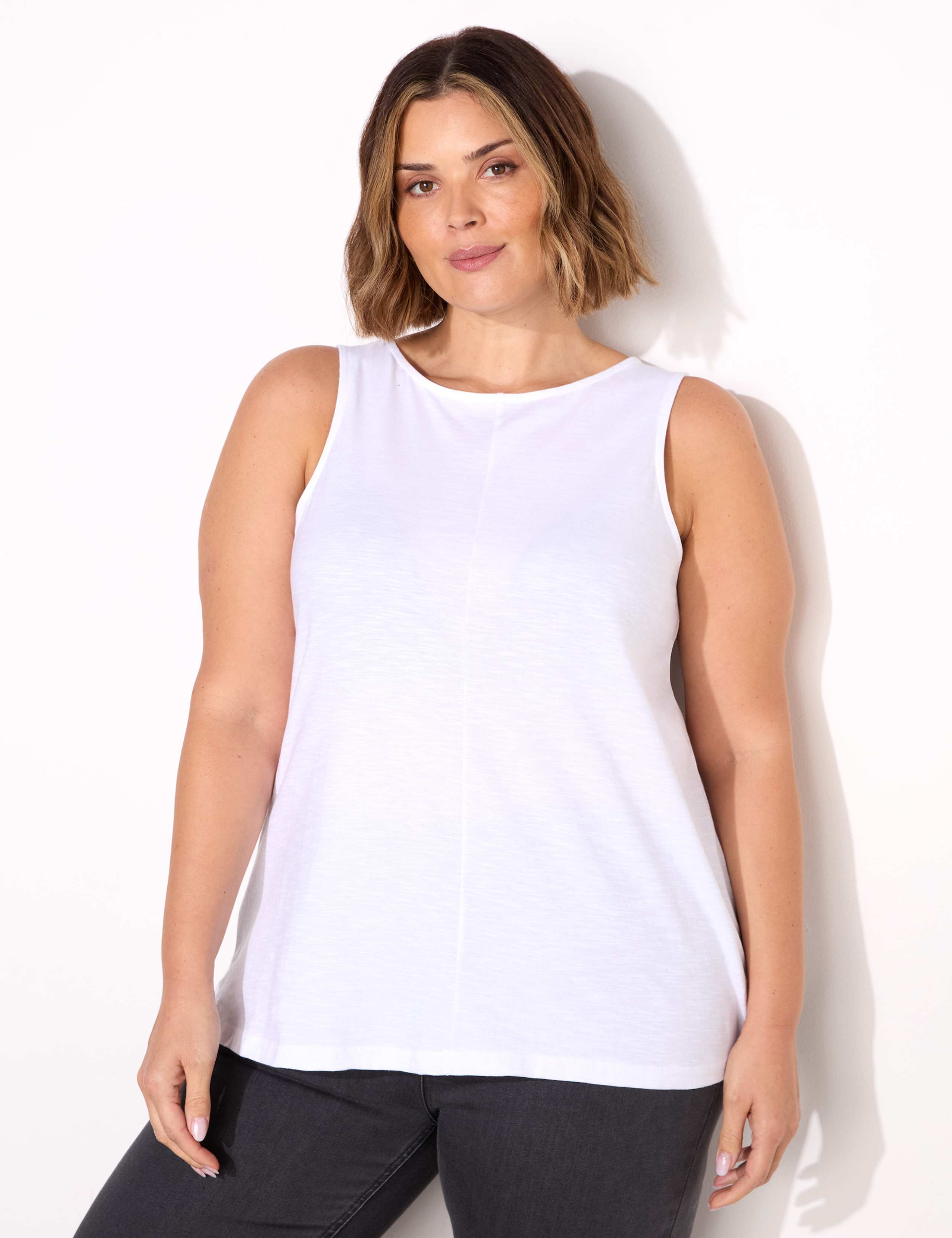 Pure Cotton Round Neck Vest Top