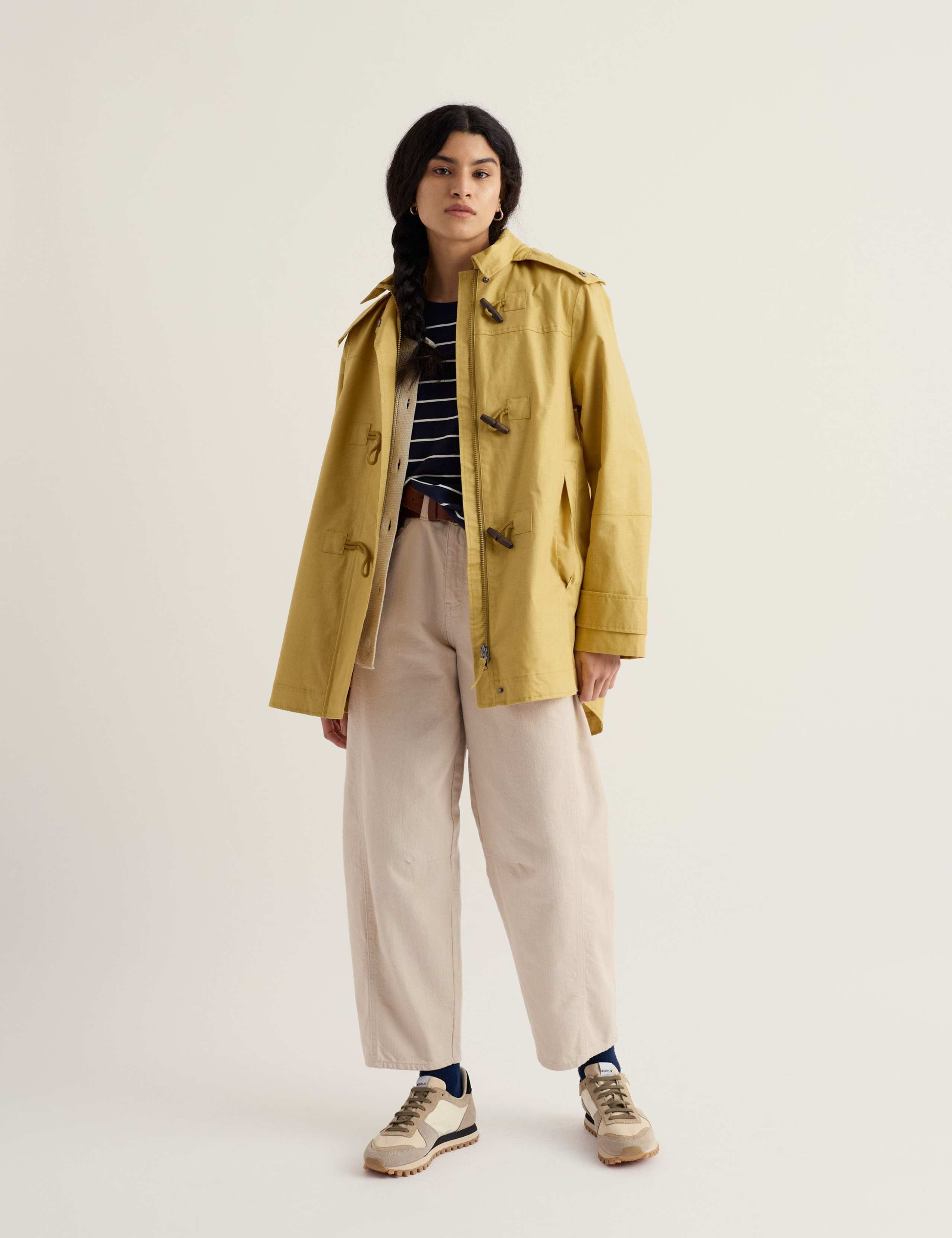 Linen Rich Hooded Duffle Coat