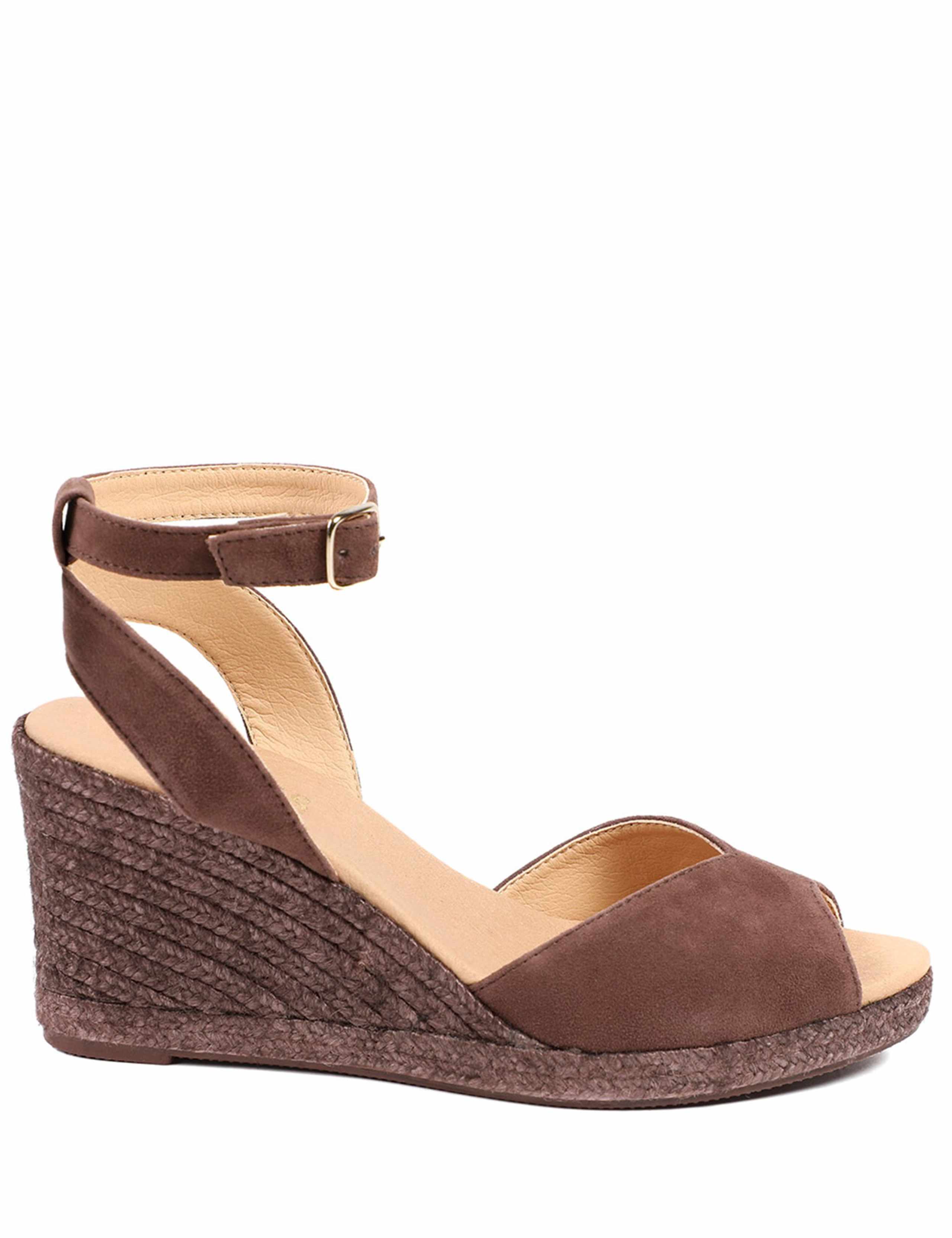 Leather Wedge Espadrilles