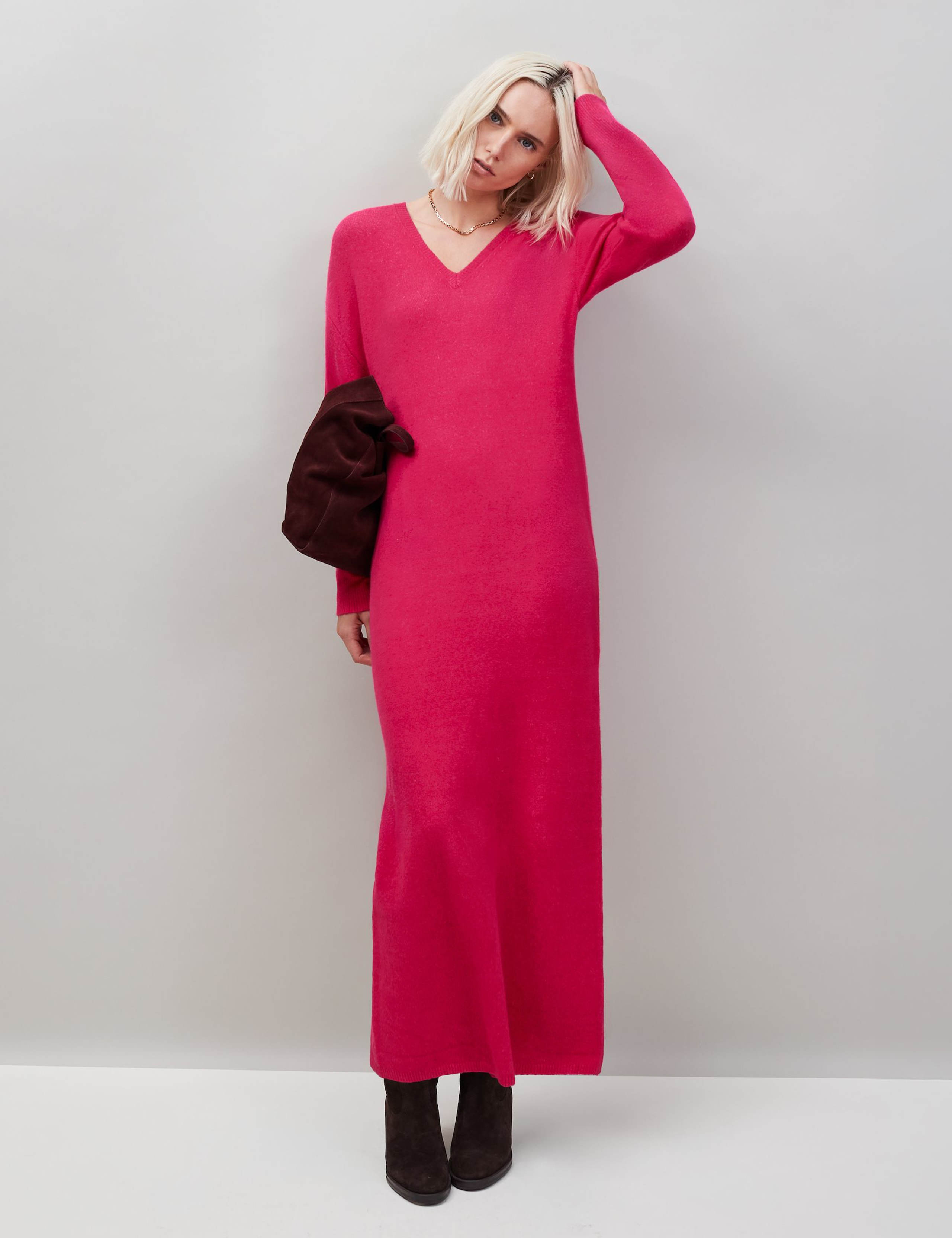 Cotton Blend Midaxi Jumper Dress