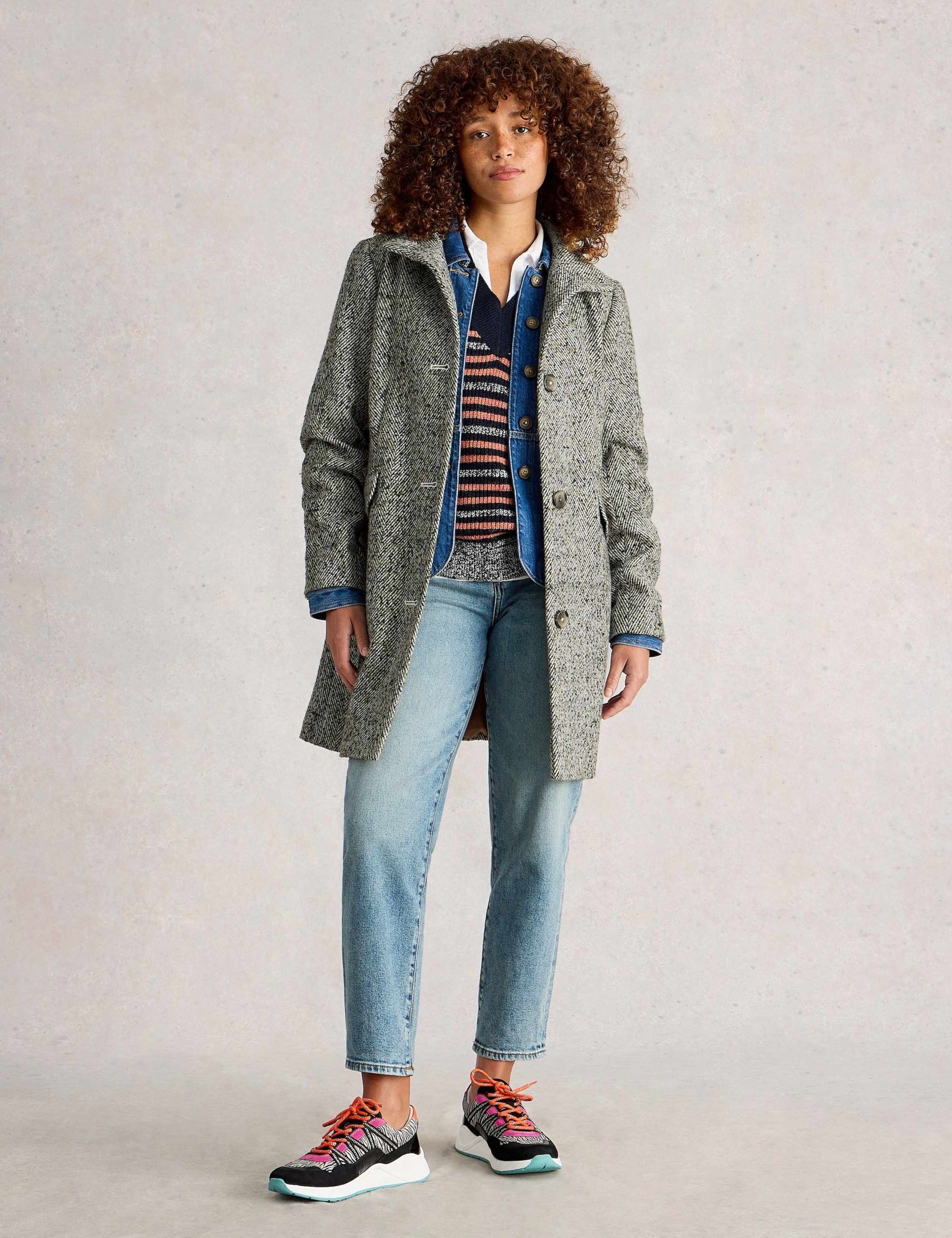 Karla Tweed Wool Blend Coat