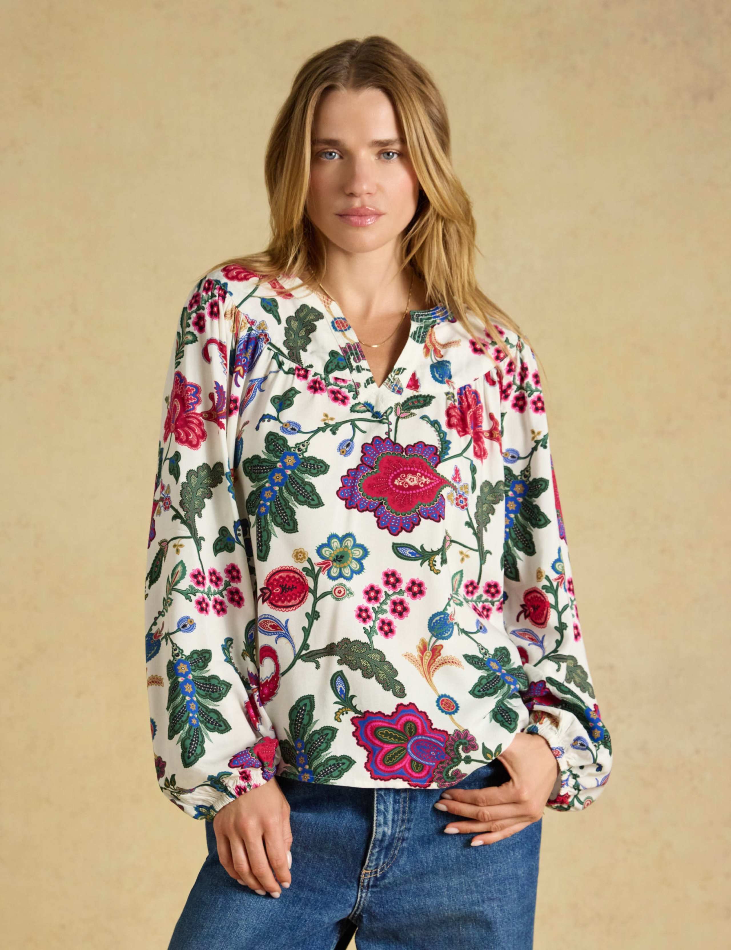 Floral Popover Blouse