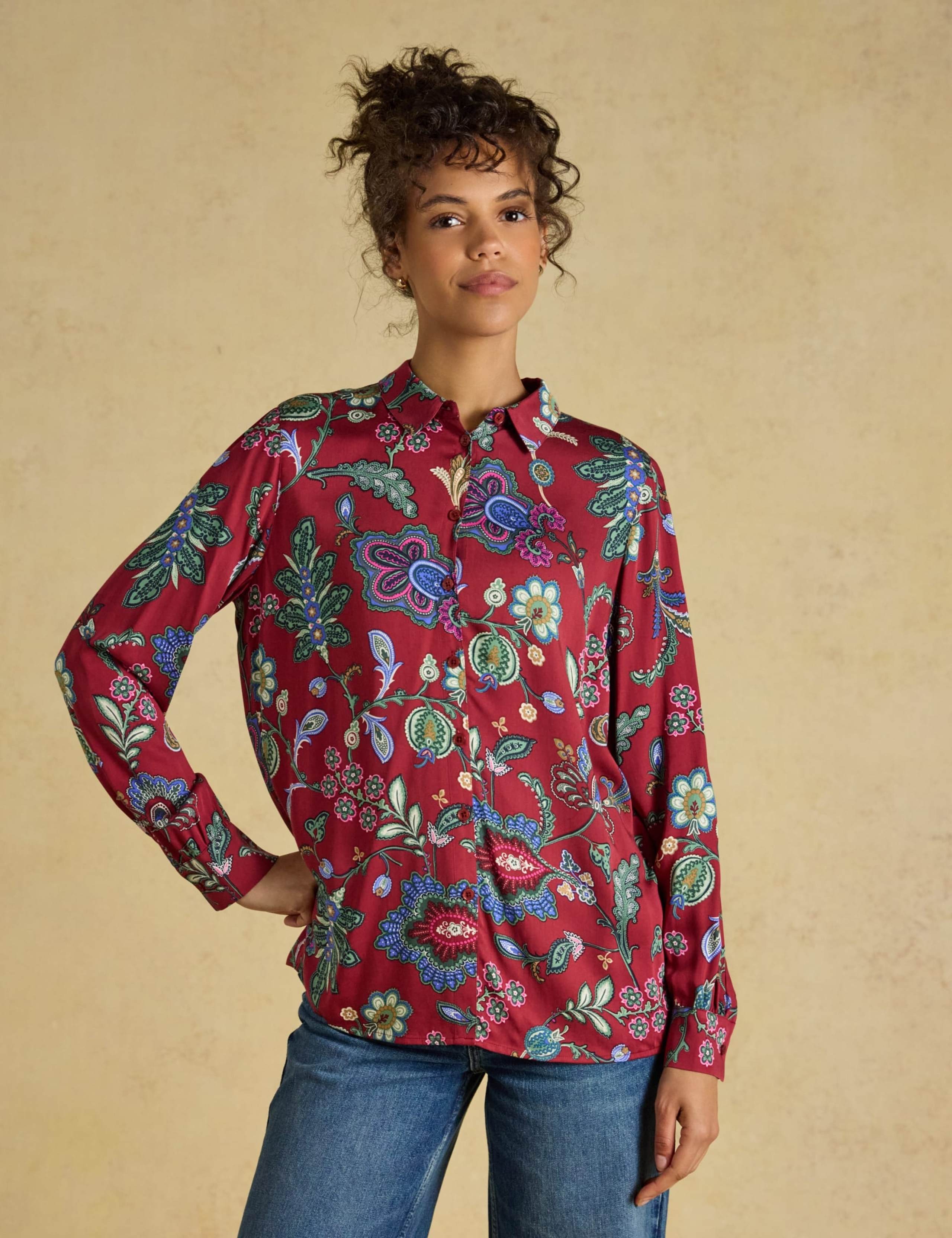 Floral Collared Relaxed Shirt