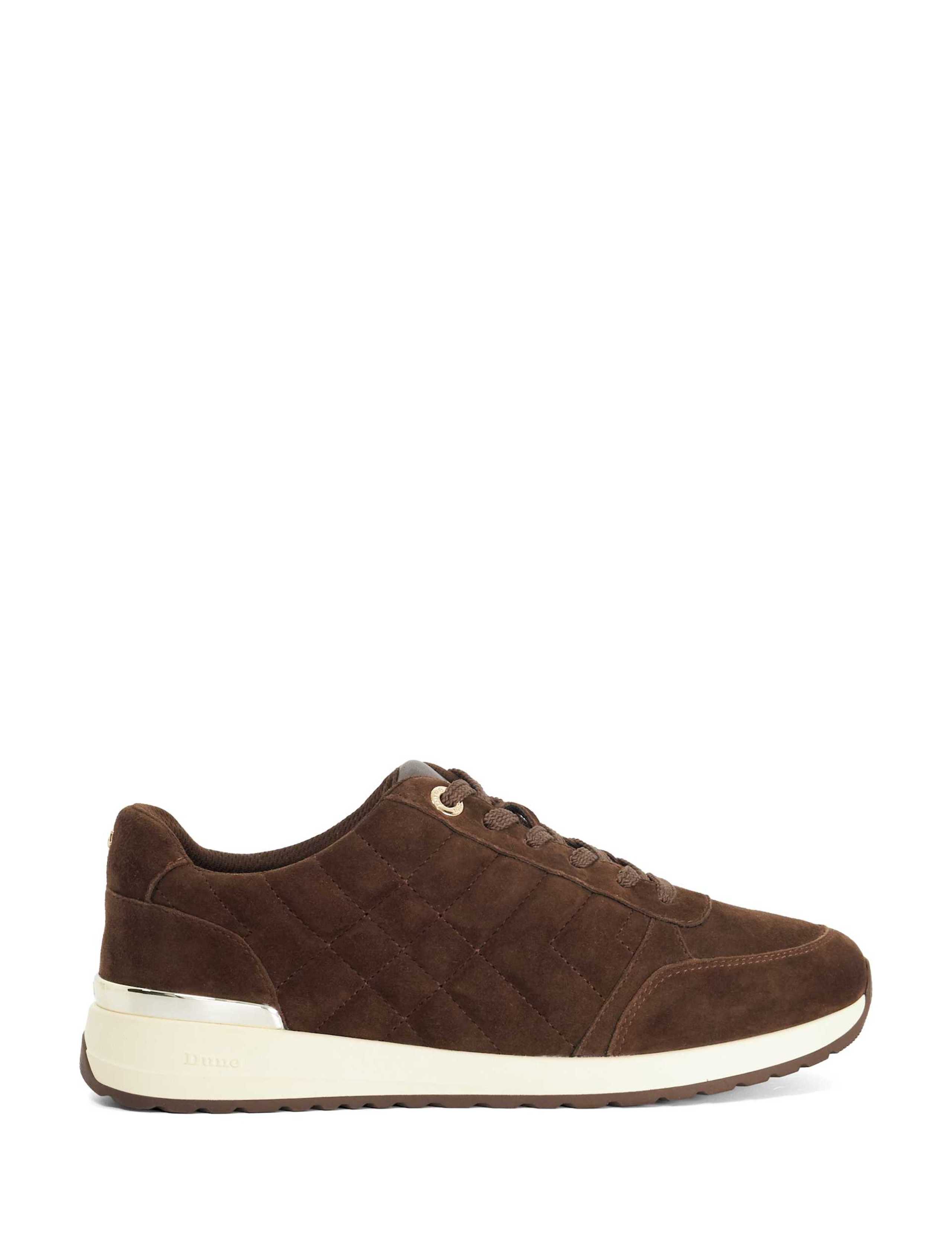 Suede Lace Up Quilted Trainers