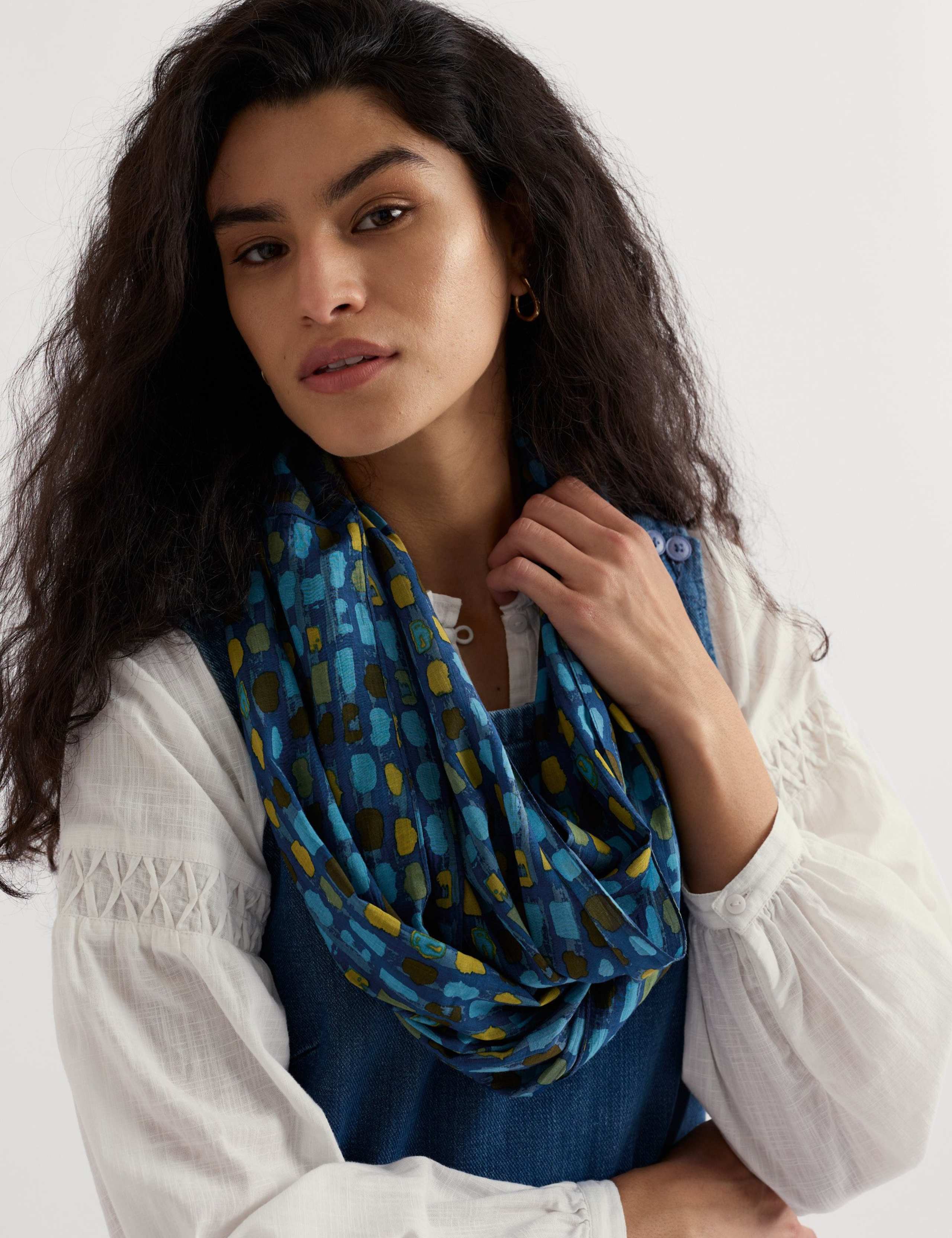 Cotton Modal Woven Printed Circle Scarf
