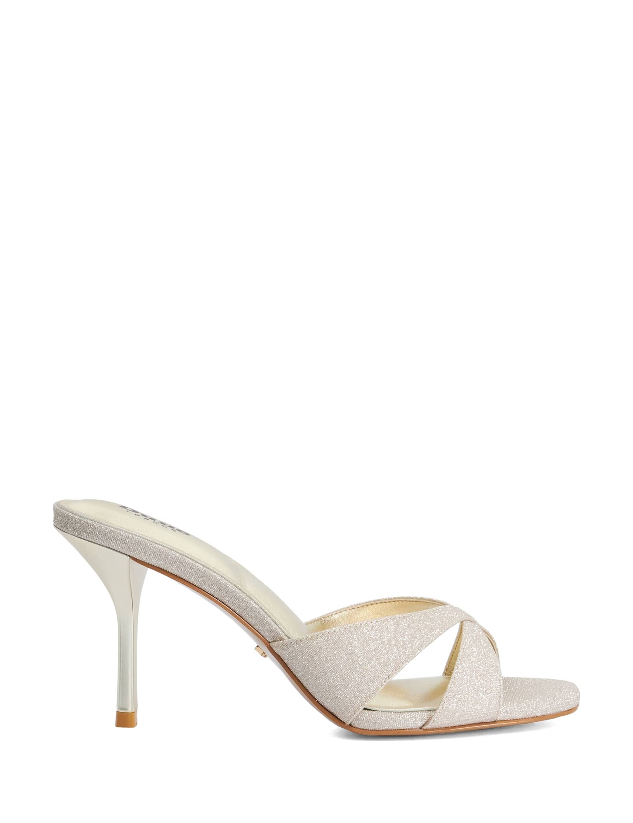 Sparkle Slip On Stiletto Heel Open Toe Mules