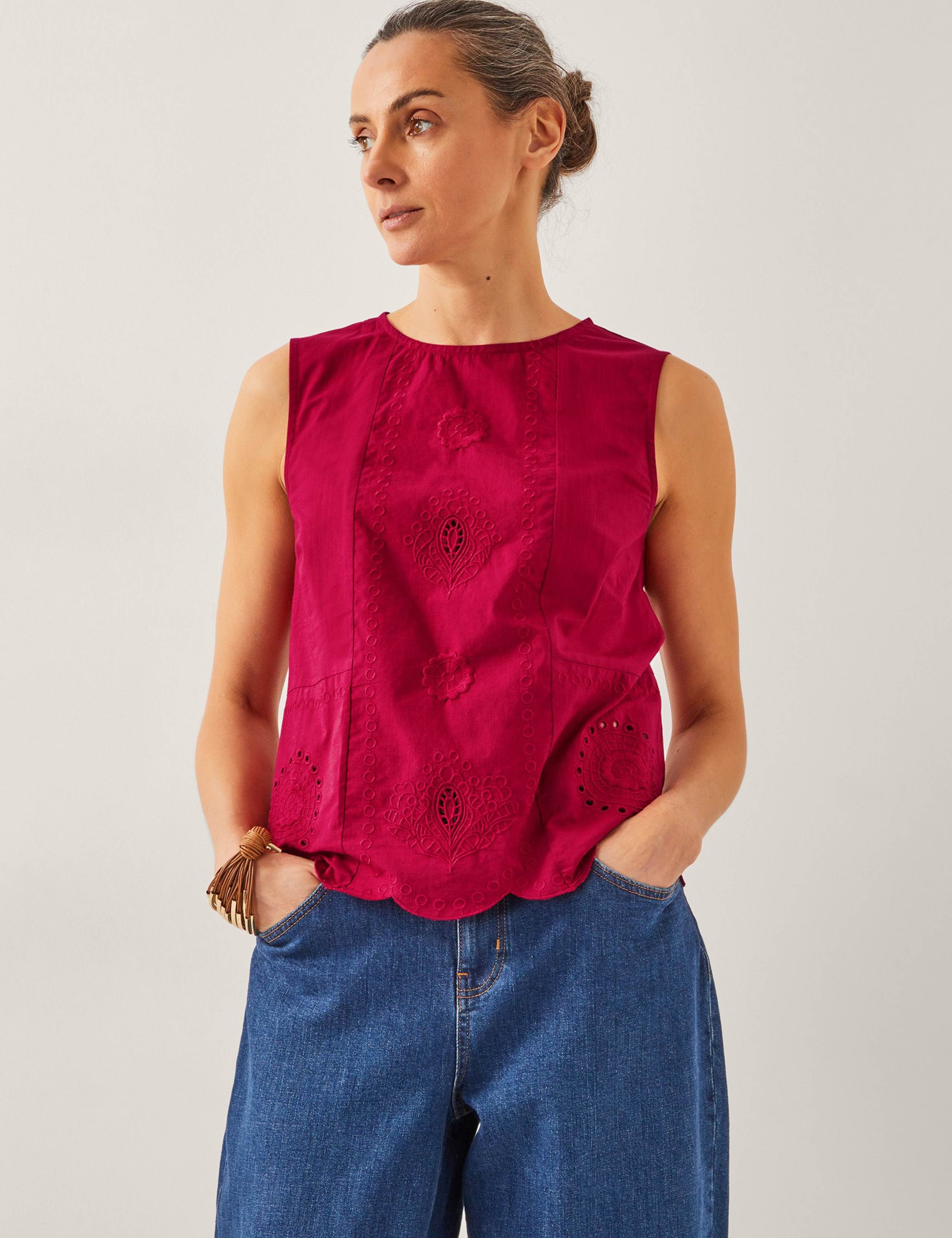 Pure Cotton Orla Broderie Vest