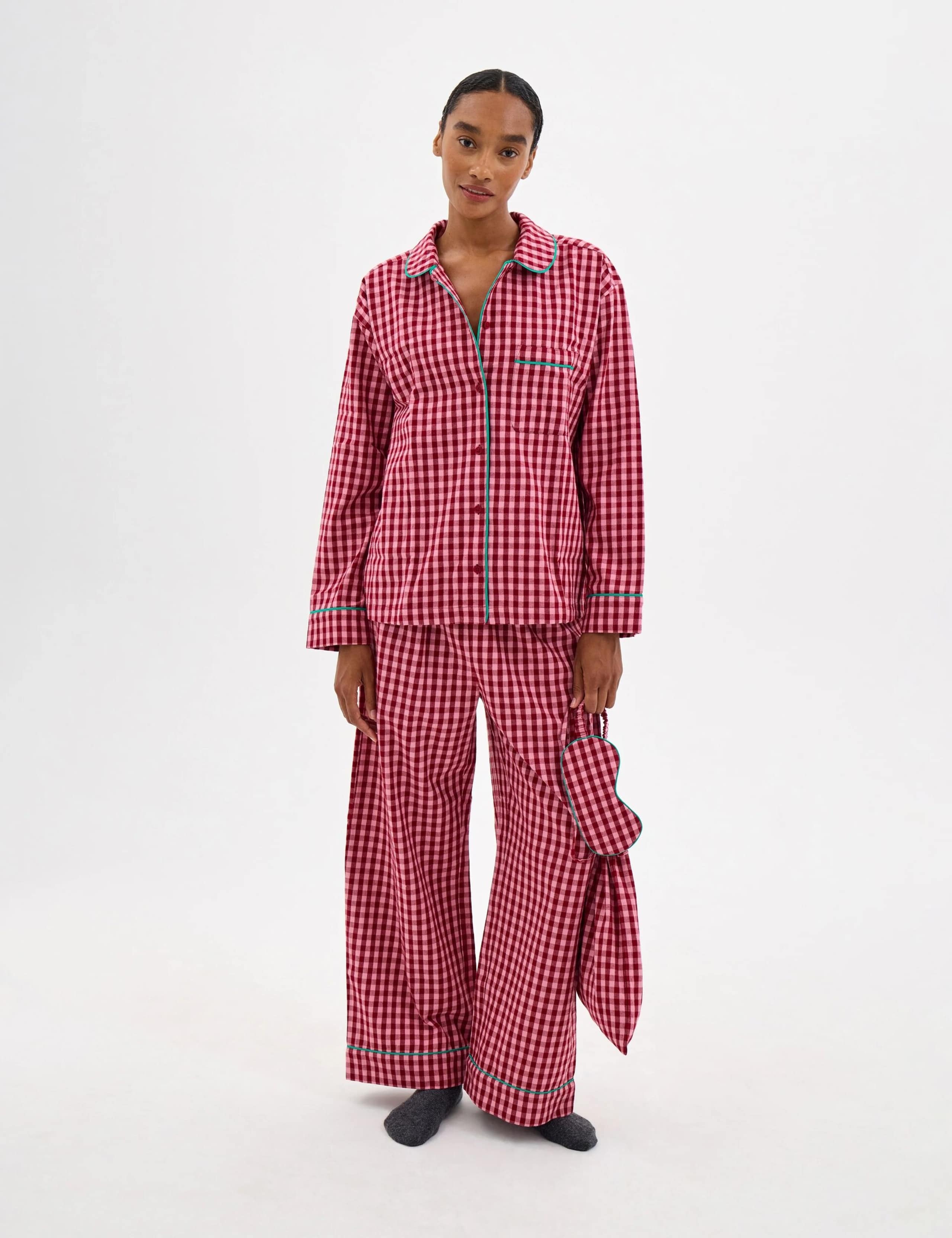 Brushed Cotton Gingham Pyjama Set