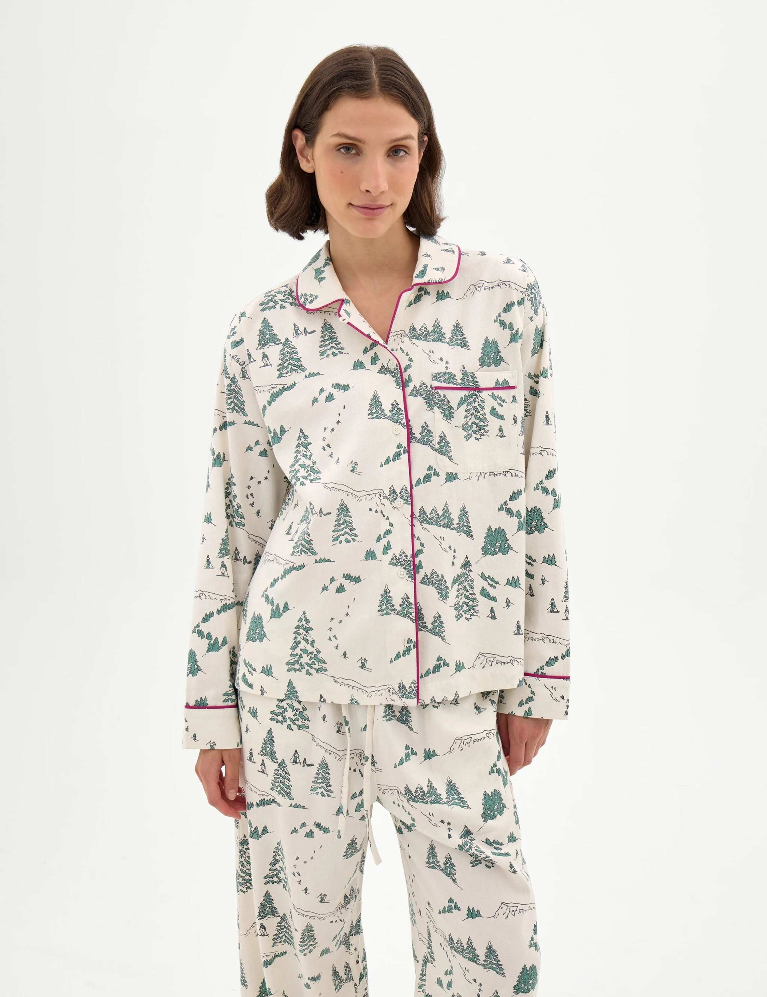 Brushed Cotton Printed Pyjama Set