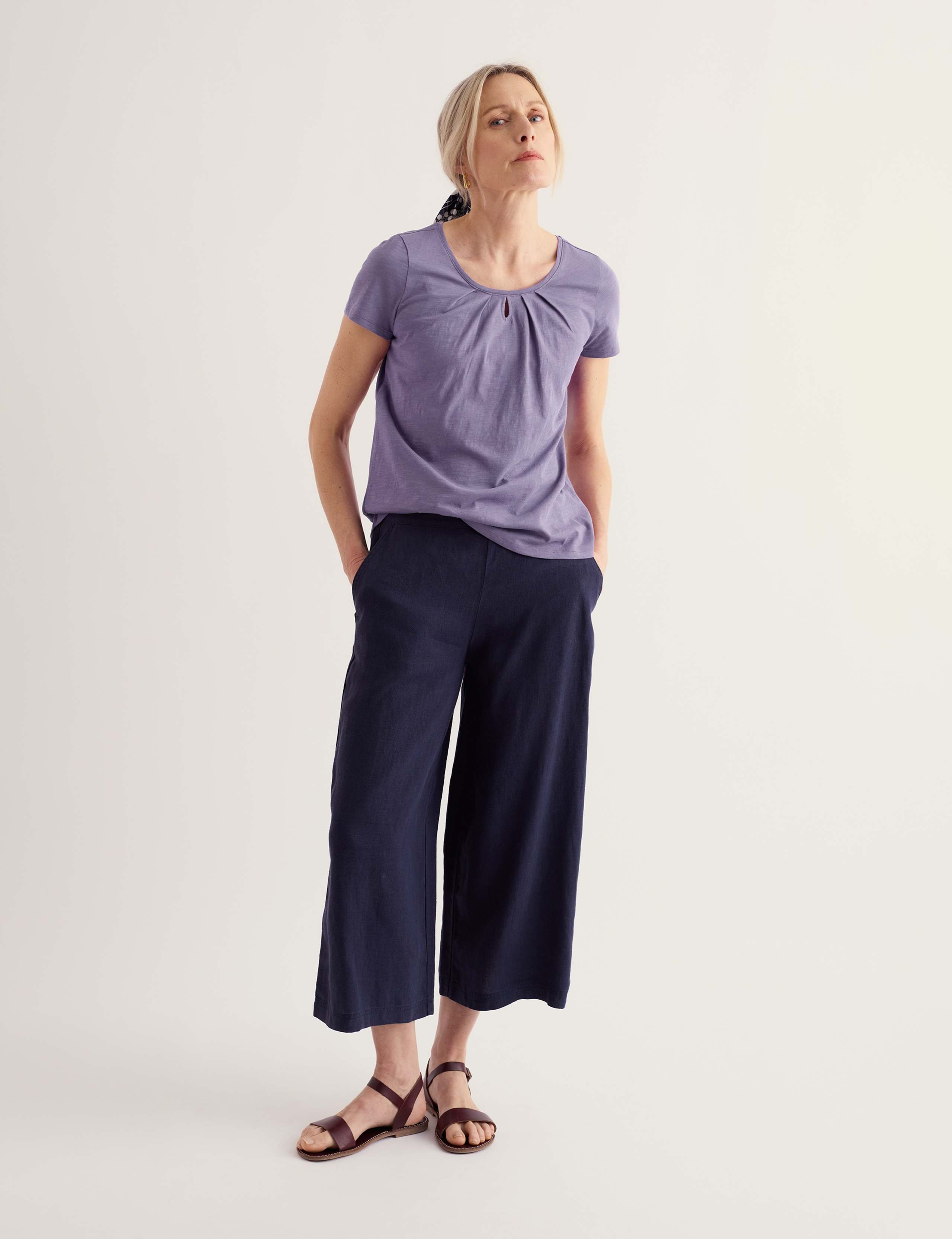 Pure Cotton Scoop Neck Relaxed T-Shirt