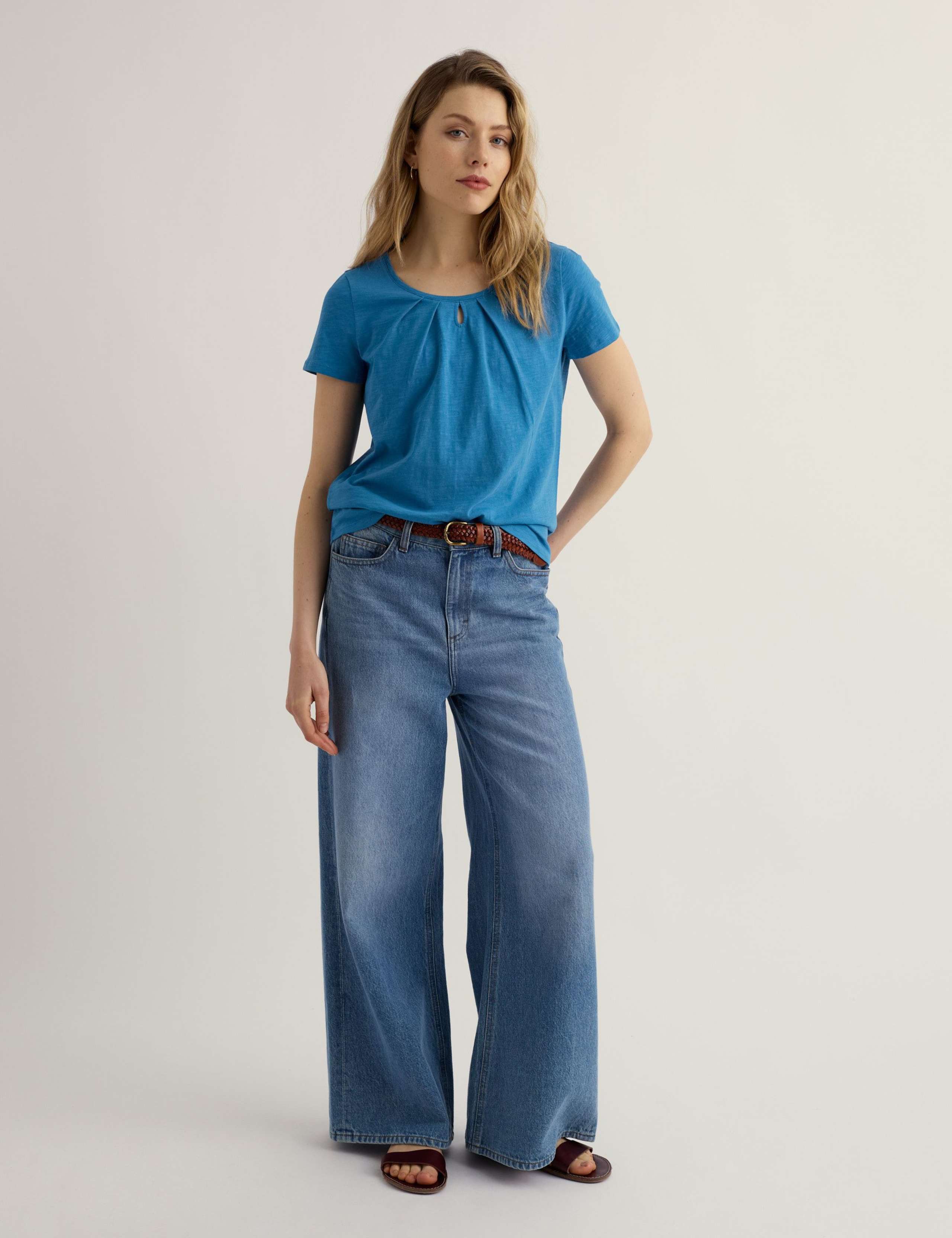 Pure Cotton Scoop Neck Relaxed T-Shirt