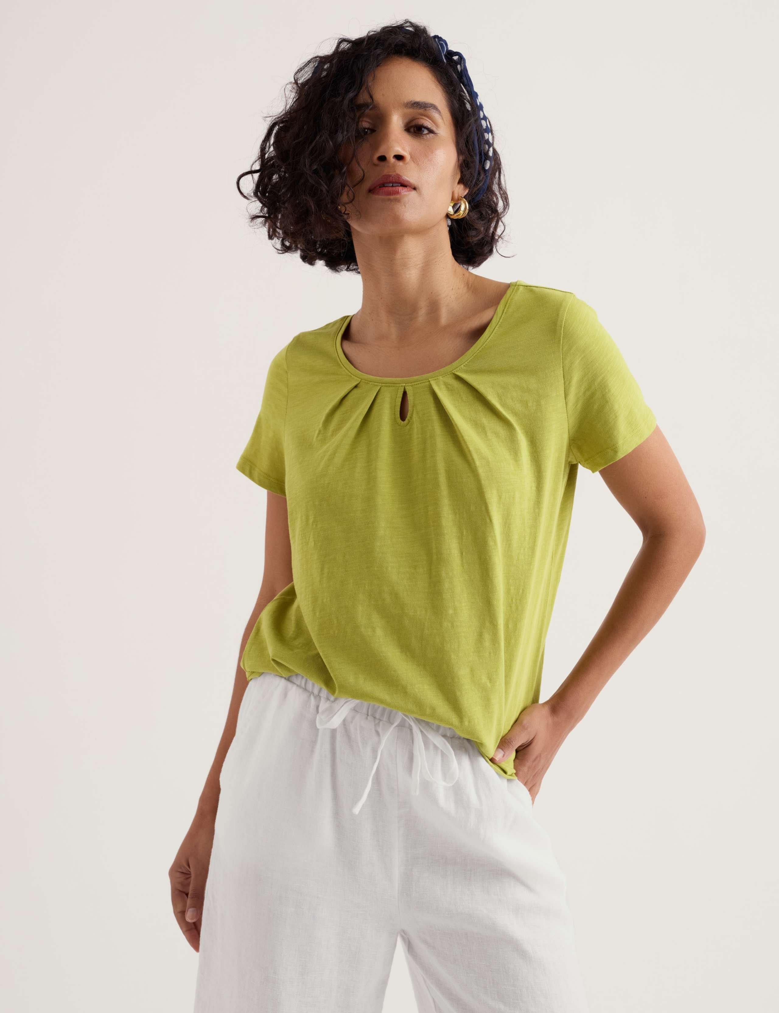 Pure Cotton Scoop Neck Relaxed T-Shirt