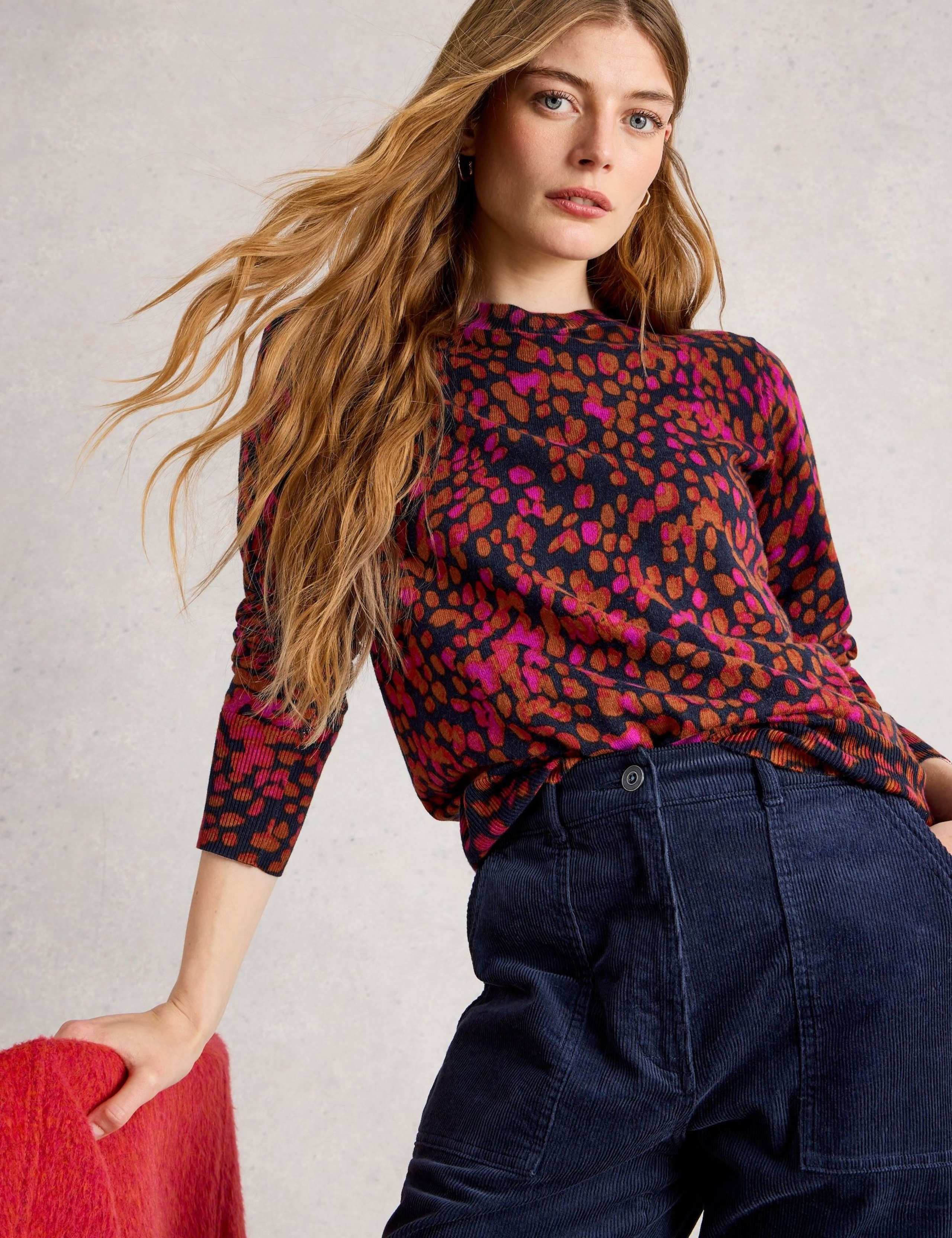 Cotton Rich Printed Jumper with Wool