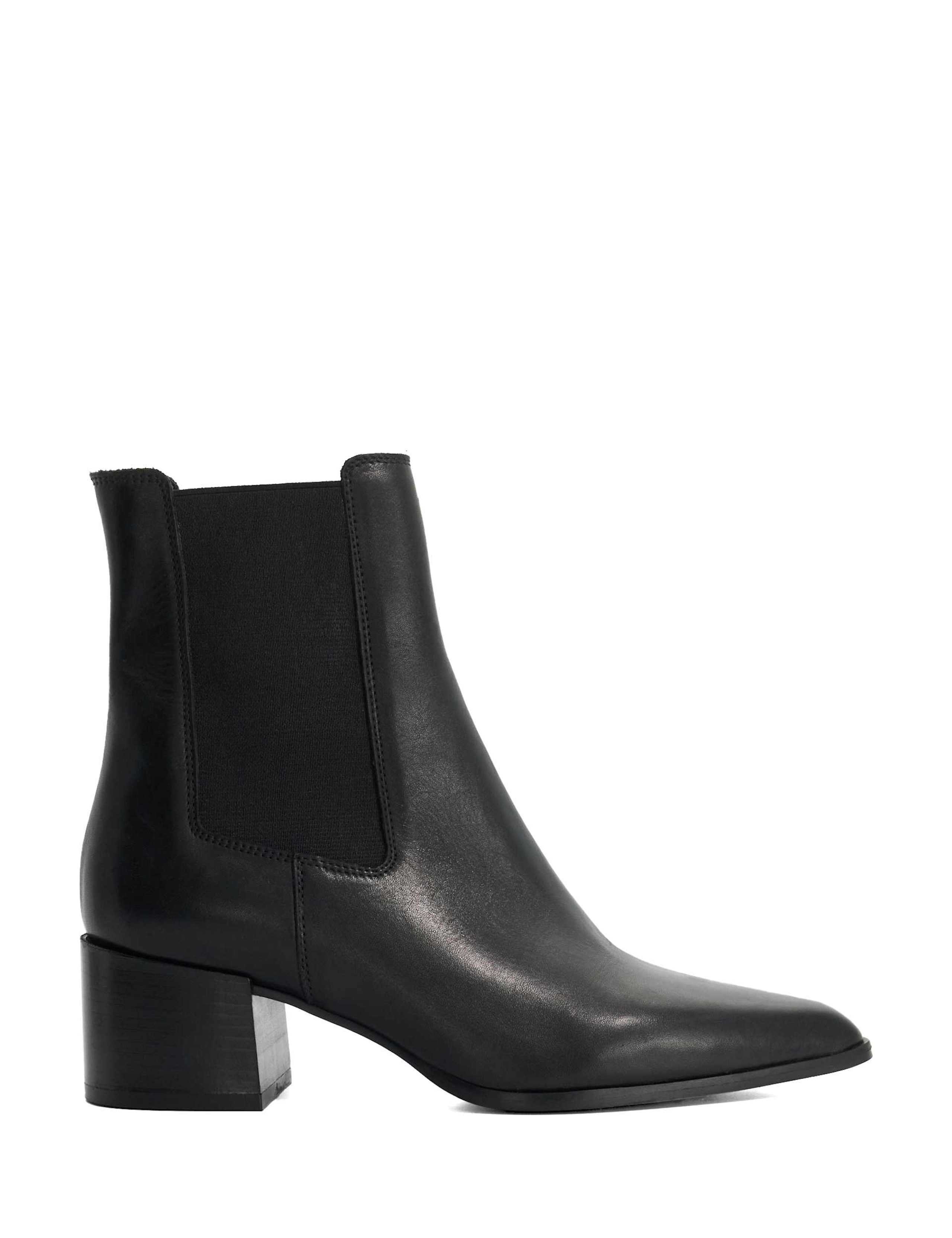 Leather Pointed Toe Chelsea Boots
