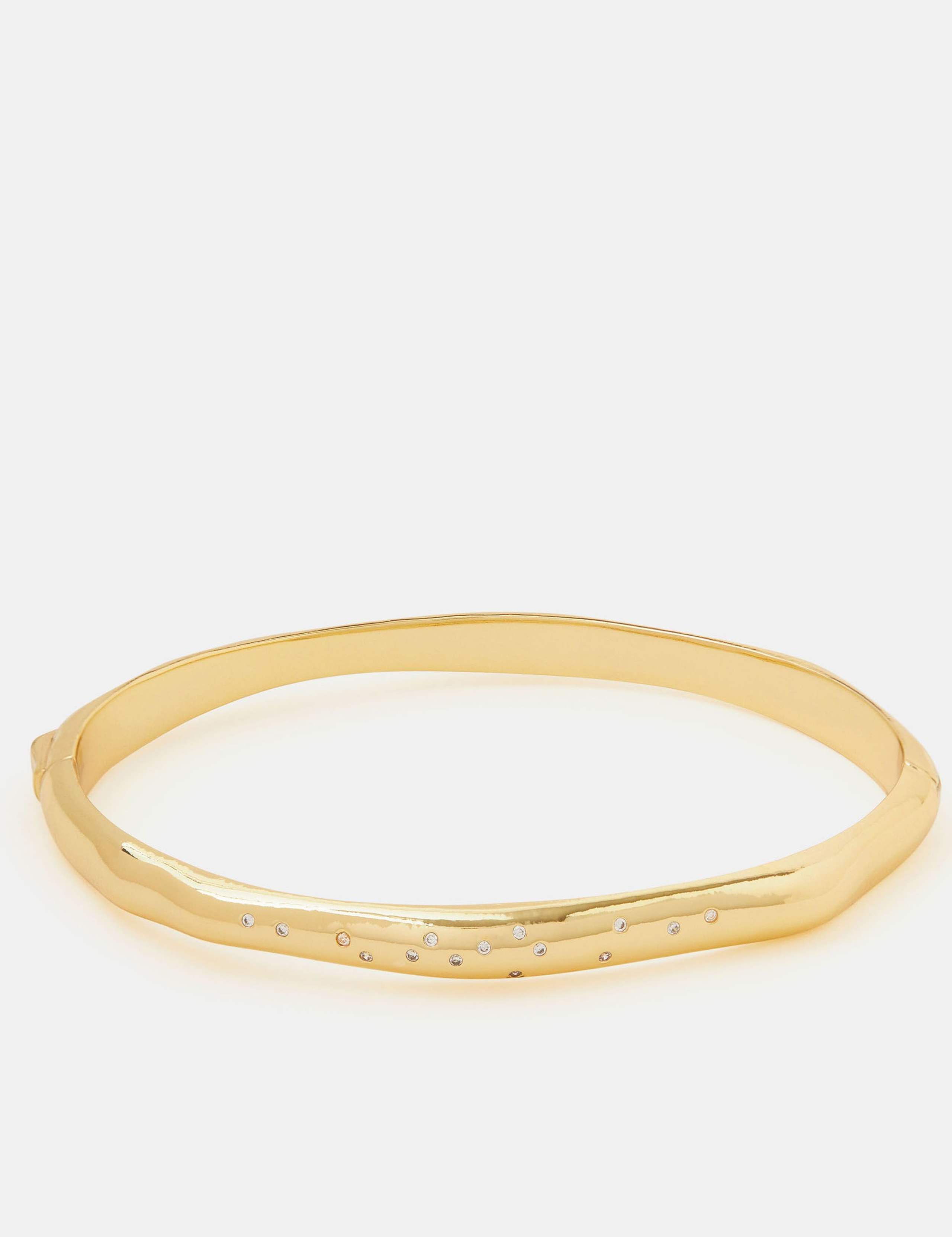 Gold Tone Molten Bangle