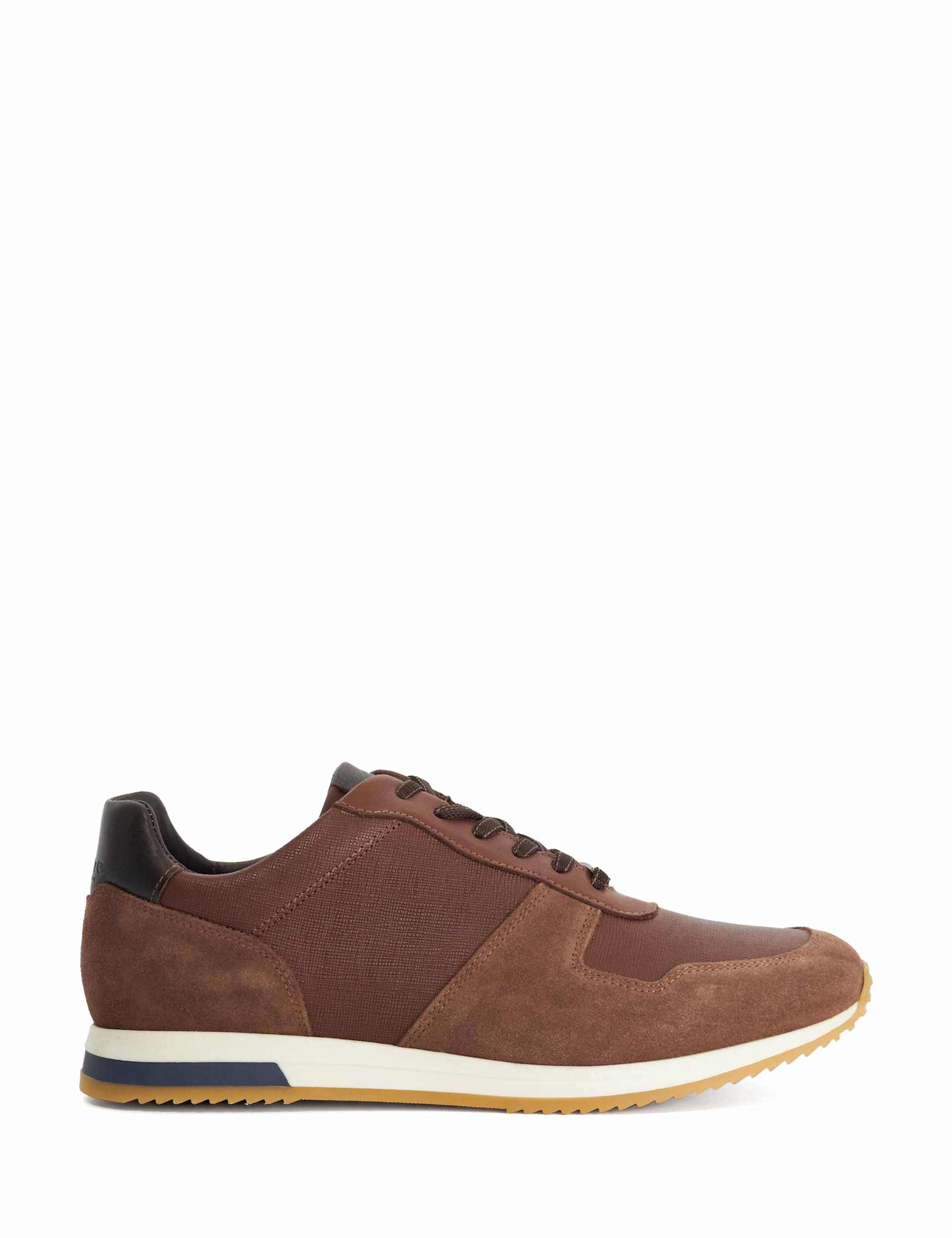 Wide Fit Leather Lace Up Trainers