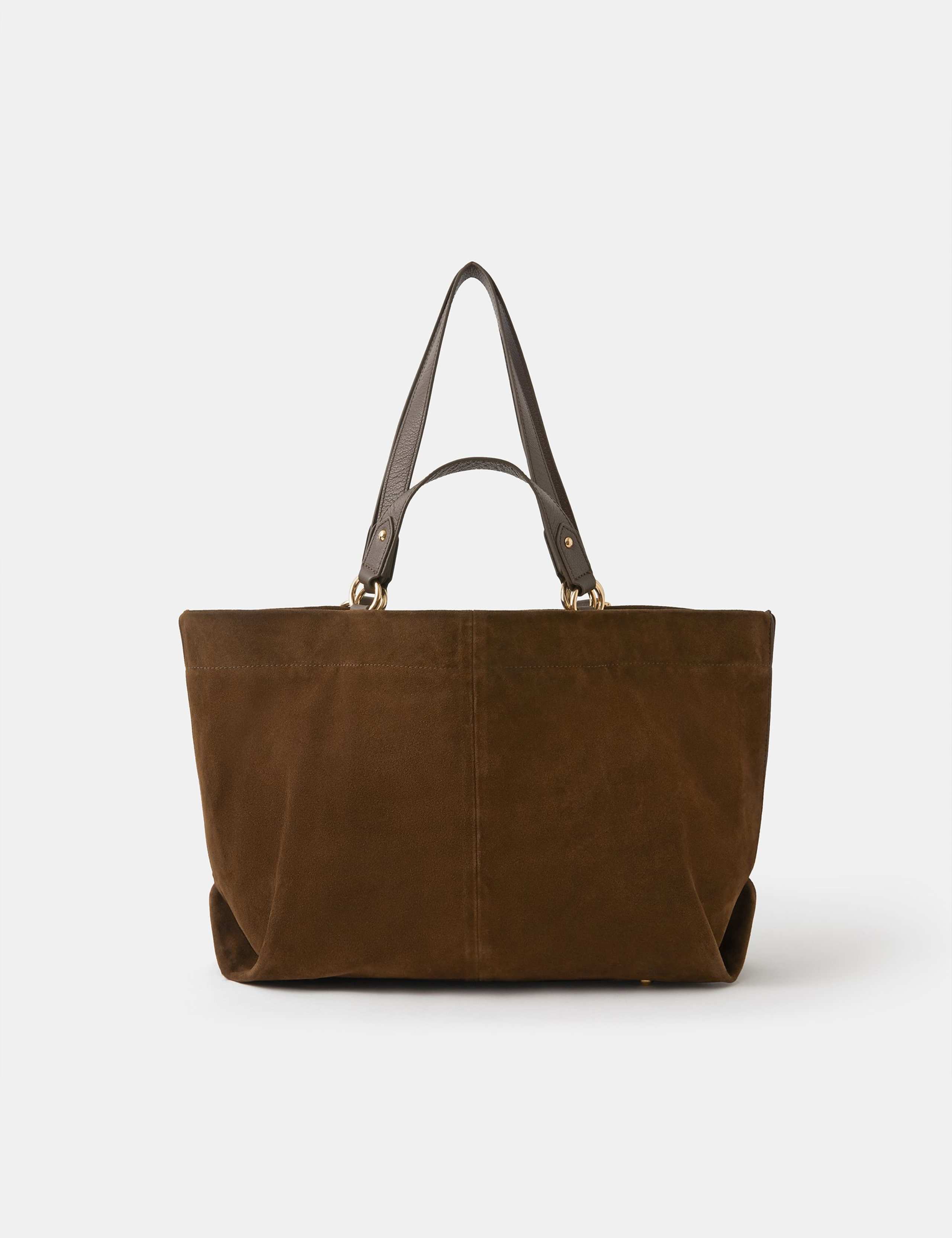 Suede Multi Handle Tote Bag