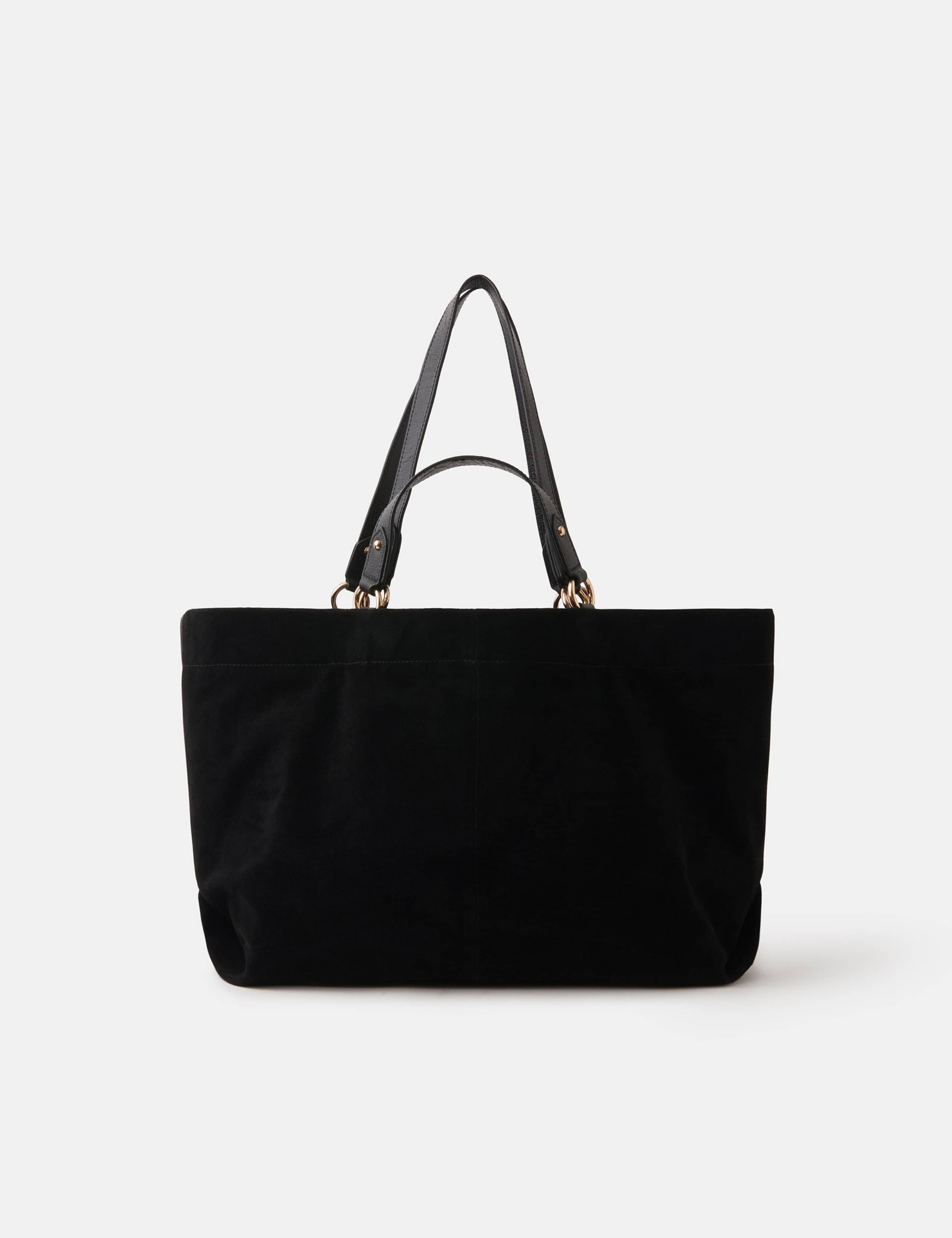 Suede Multi Handle Tote Bag